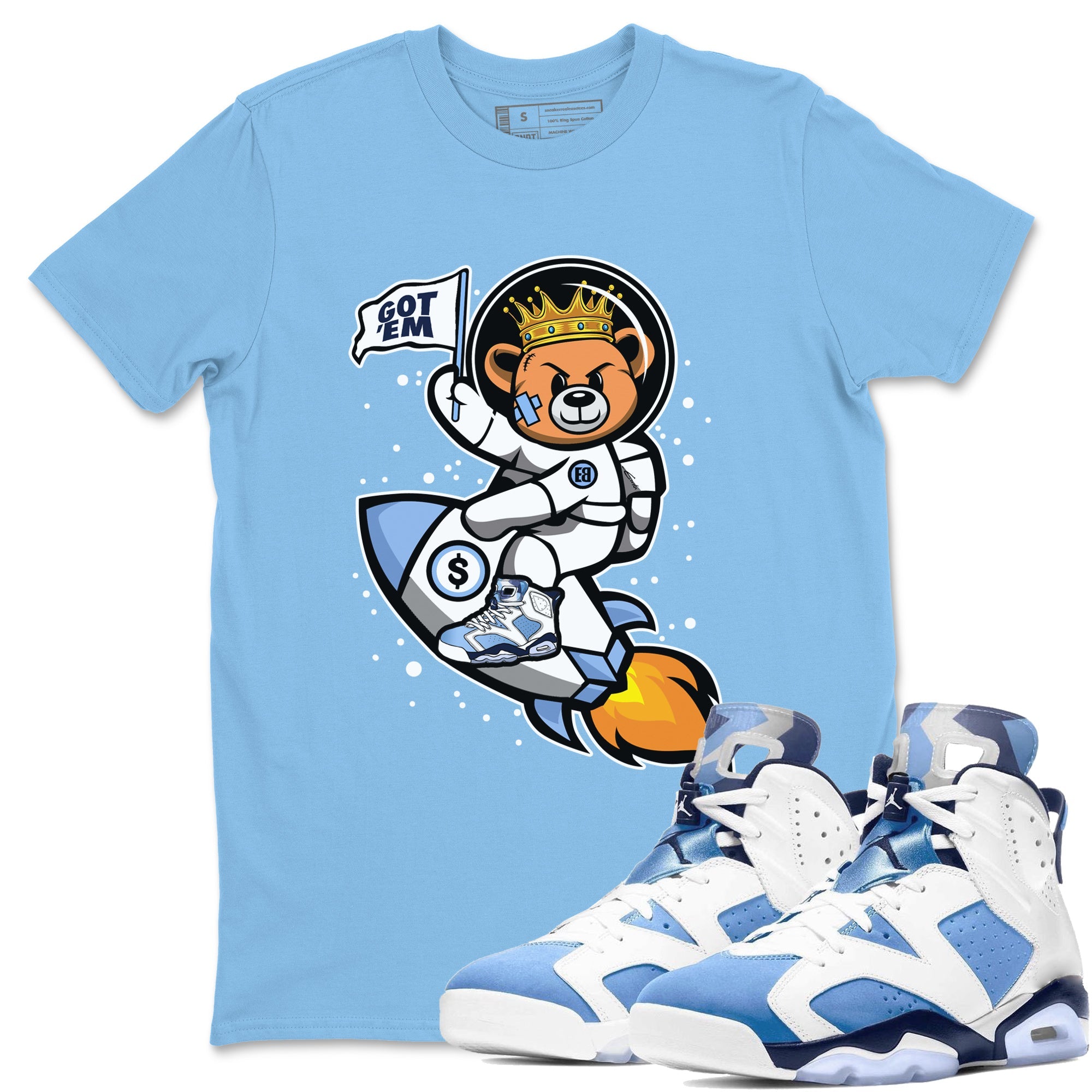 Astronaut Bear Unisex Tops - Air Jordan 6 UNC