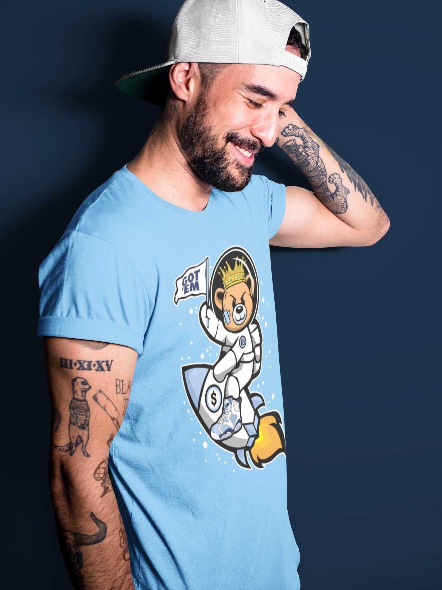 Astronaut Bear Unisex Tops - Air Jordan 6 UNC