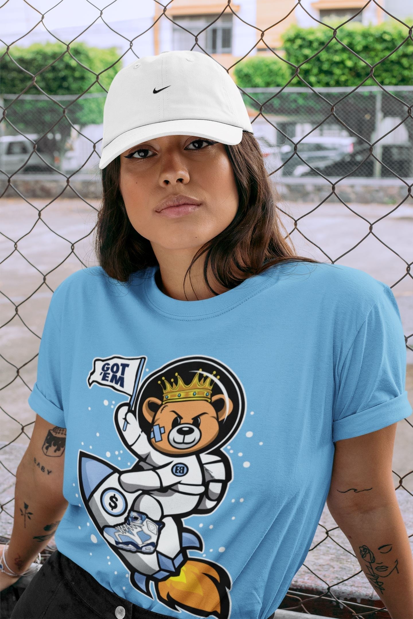 Astronaut Bear Unisex Tops - Air Jordan 6 UNC