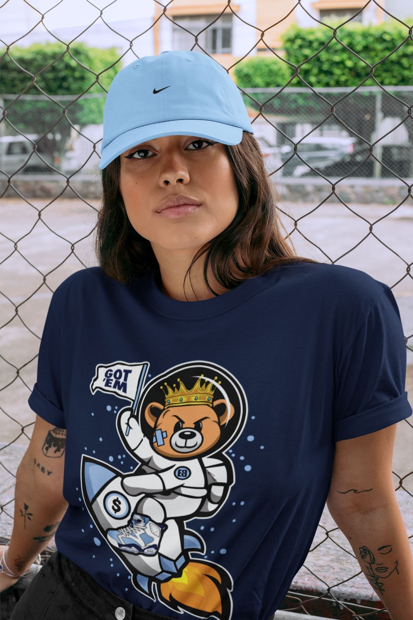 Astronaut Bear Unisex Tops - Air Jordan 6 UNC