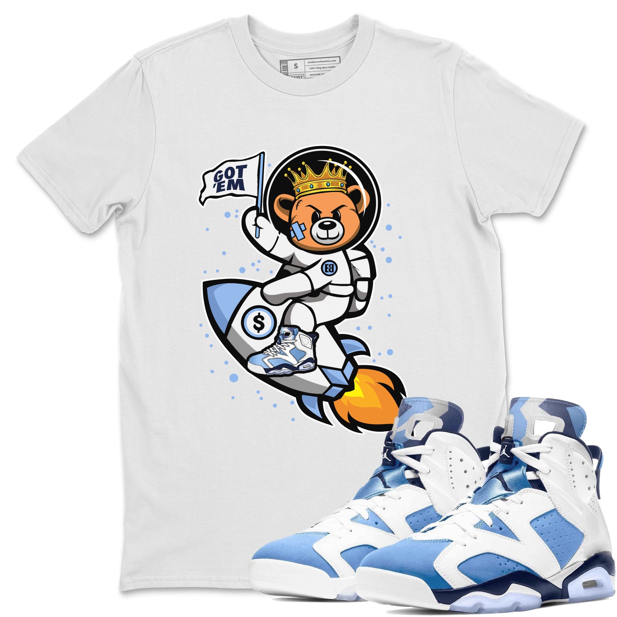 Astronaut Bear Unisex Tops - Air Jordan 6 UNC