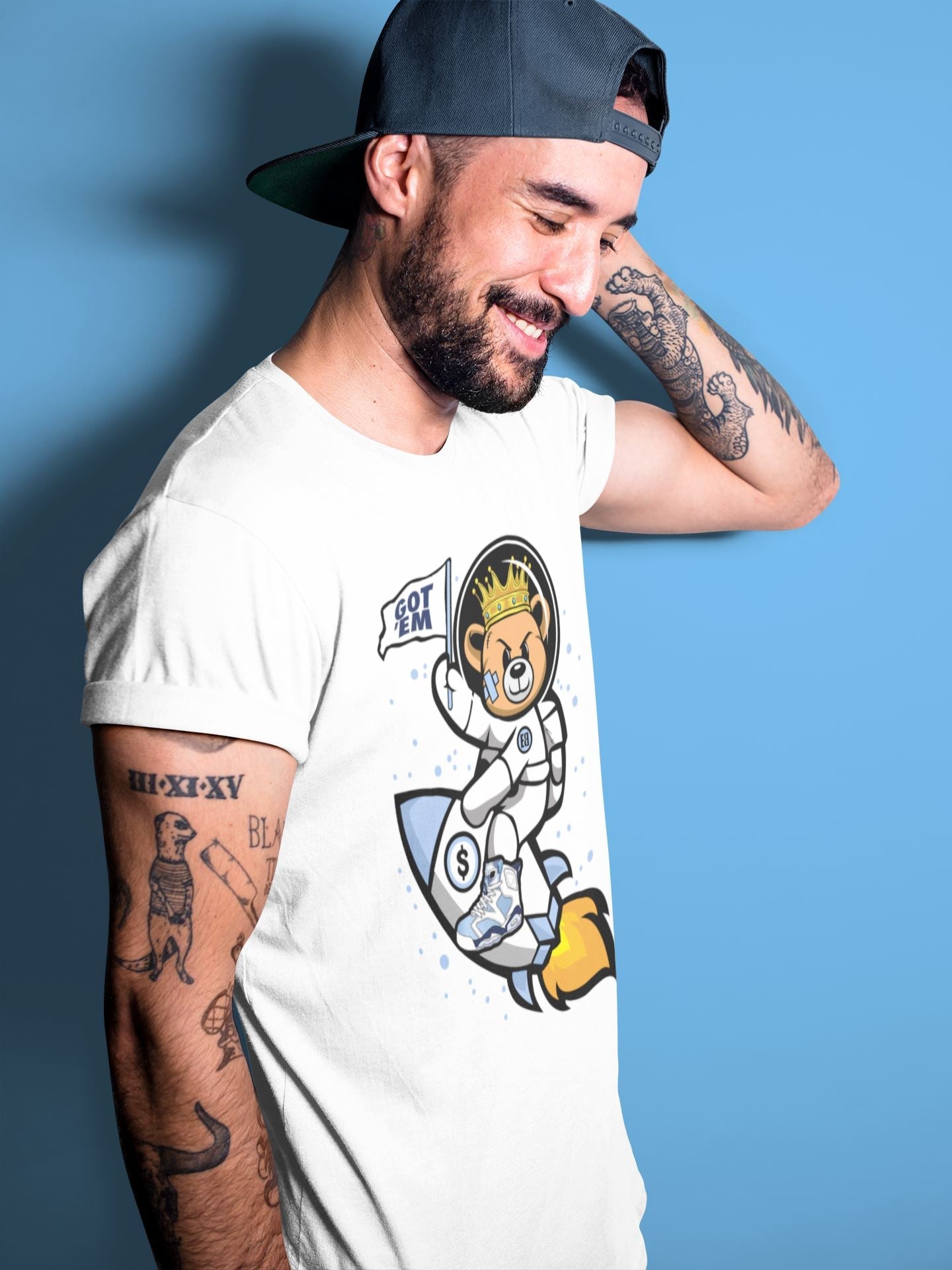 Astronaut Bear Unisex Tops - Air Jordan 6 UNC