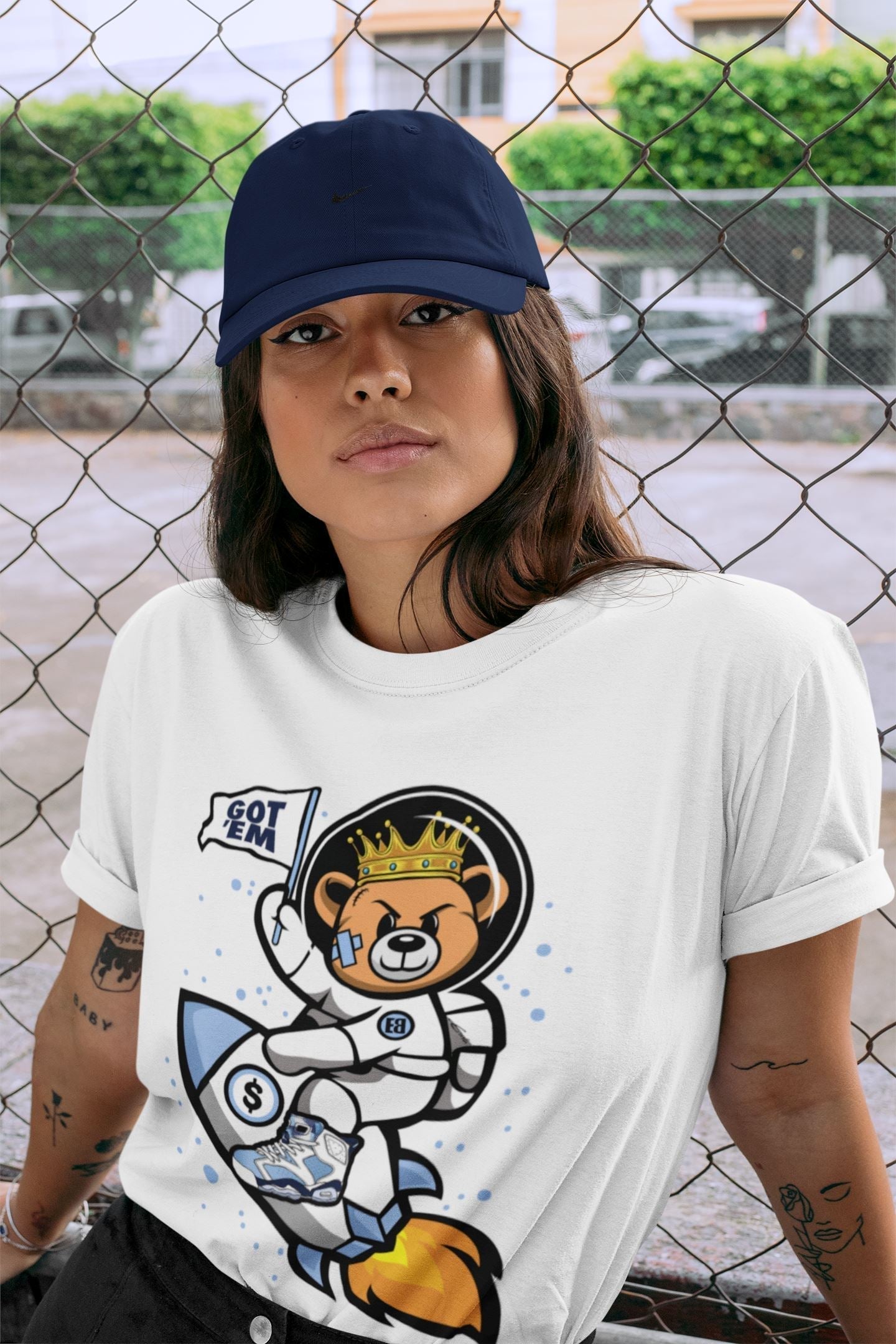 Astronaut Bear Unisex Tops - Air Jordan 6 UNC