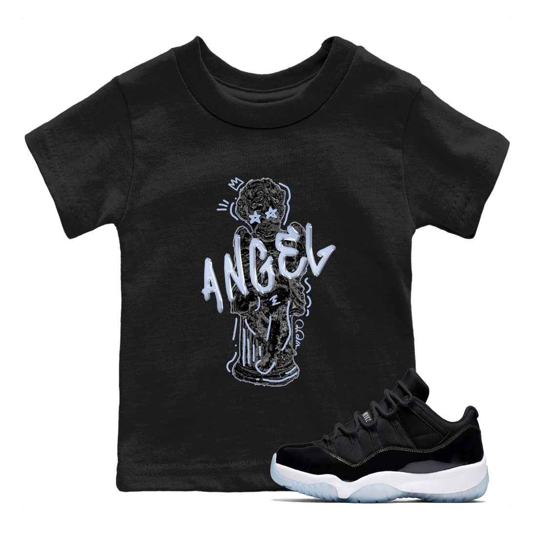 Baby Angel snkmatch Tee Kids - Air Jordan 11 Black and Varsity Royal