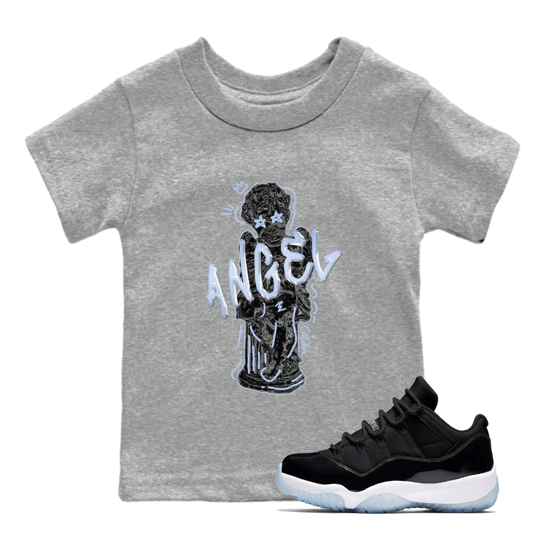 Baby Angel snkmatch Tee Kids - Air Jordan 11 Black and Varsity Royal