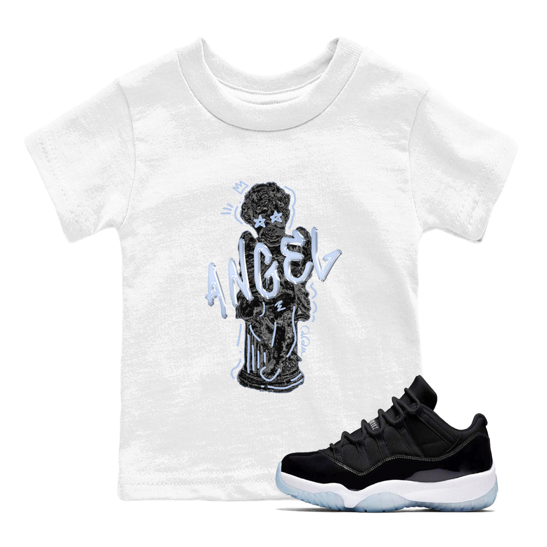 Baby Angel snkmatch Tee Kids - Air Jordan 11 Black and Varsity Royal