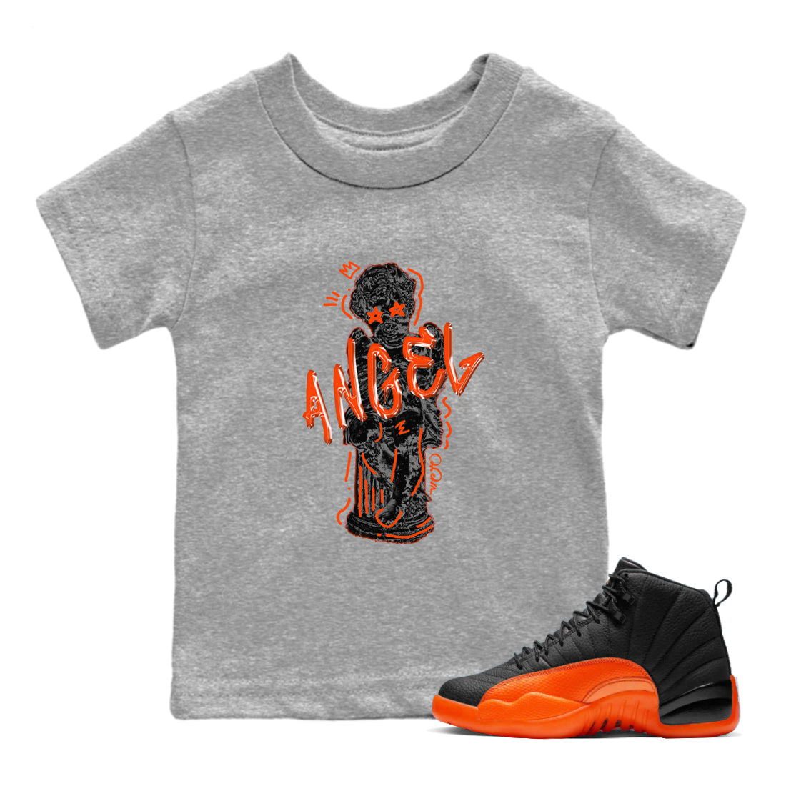 Baby Angel Kids Tops - Air Jordan 12 Brilliant Orange
