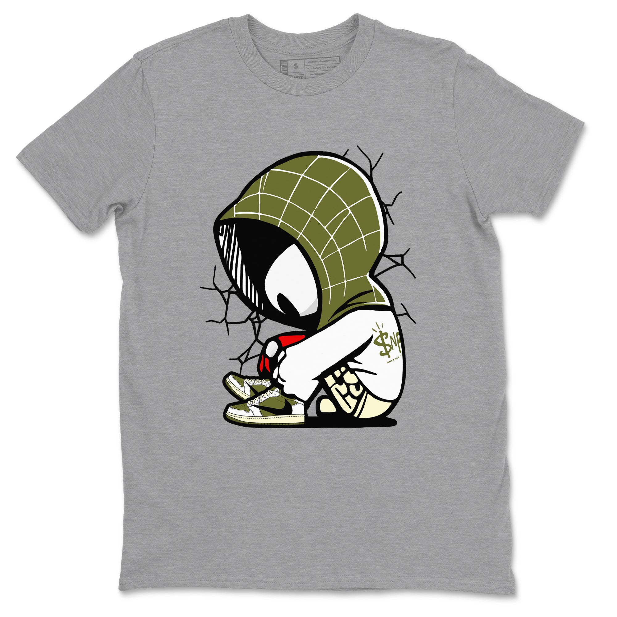 Baby Spider snkmatch Tees - Air Jordan 1 Travis Scott Medium Olive