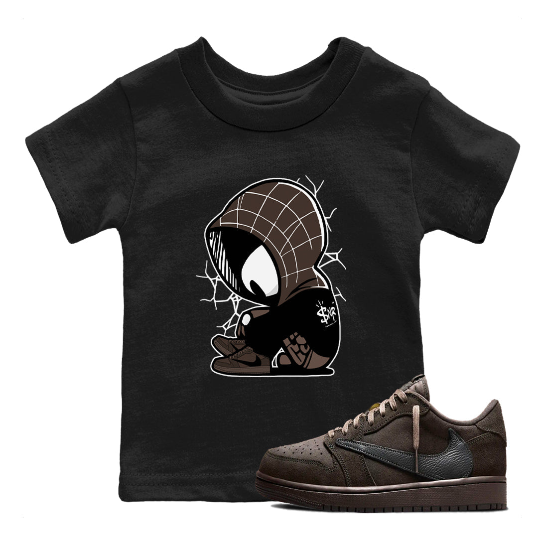 Baby Spider snkmatch Tees Kids - Air Jordan 1 Travis Scott Velvet Brown