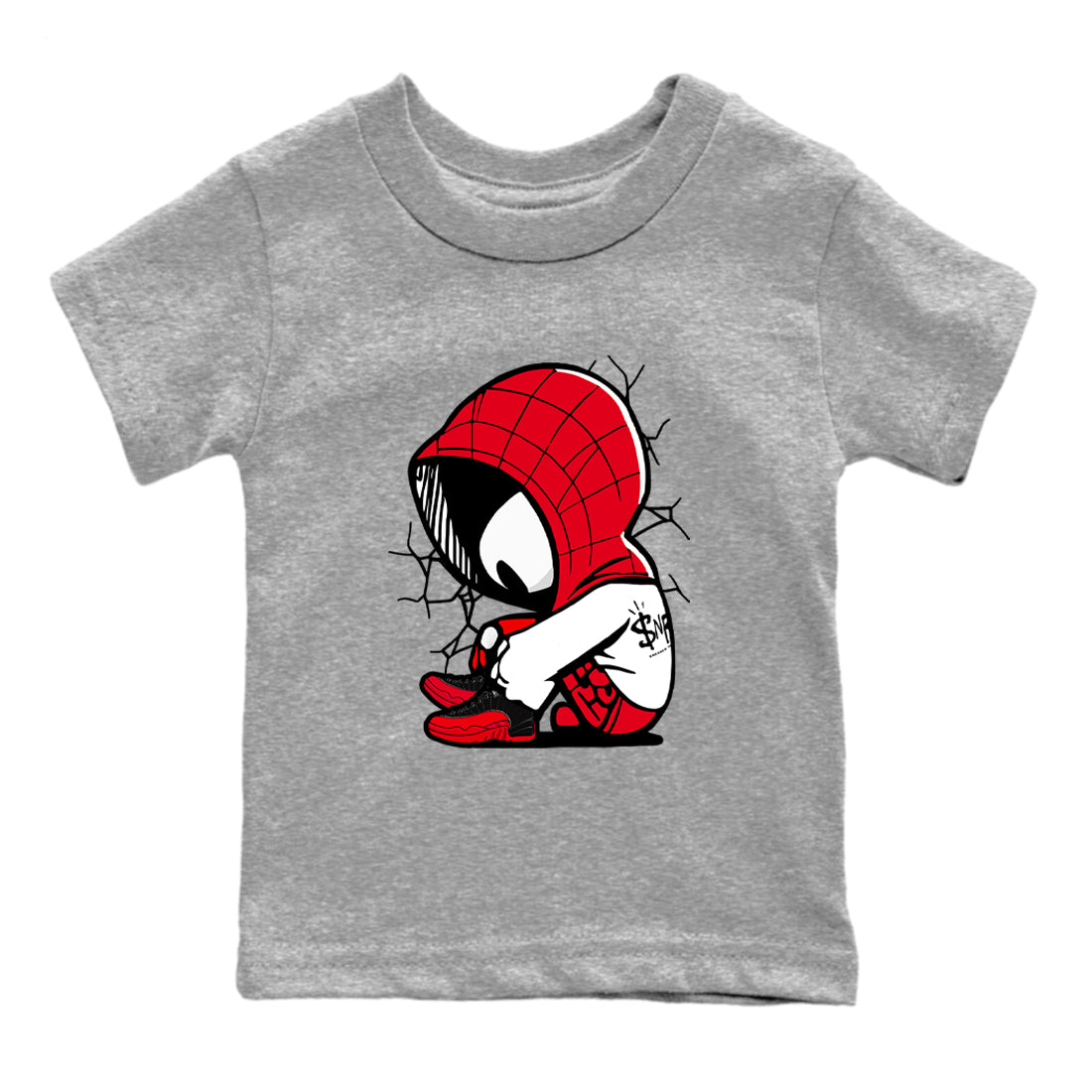 Baby Spider snkmatch Tees Kids - Air Jordan 12 Flu Game