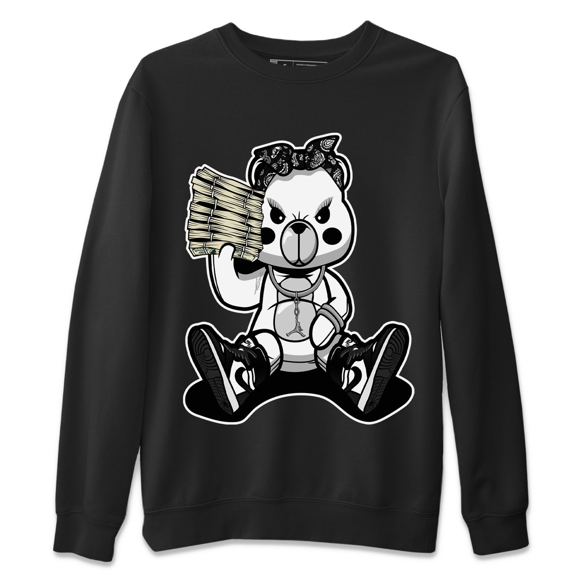 Bad Baby Bear Unisex Tops - Air Jordan 1 Black White