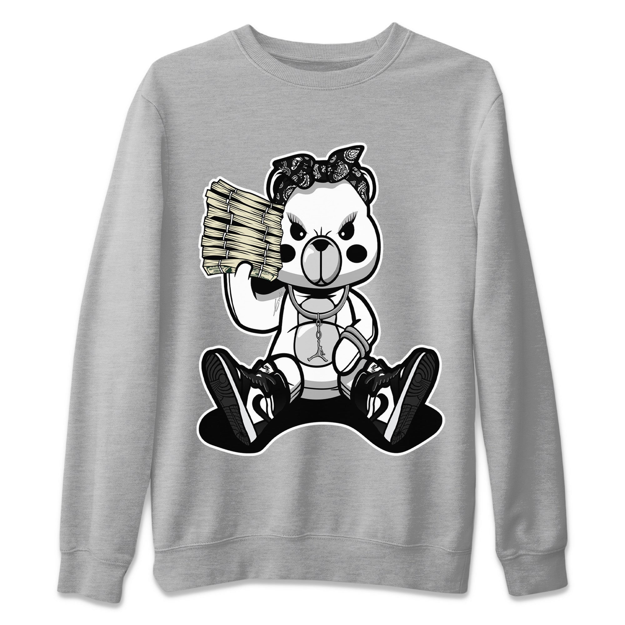 Bad Baby Bear Unisex Tops - Air Jordan 1 Black White