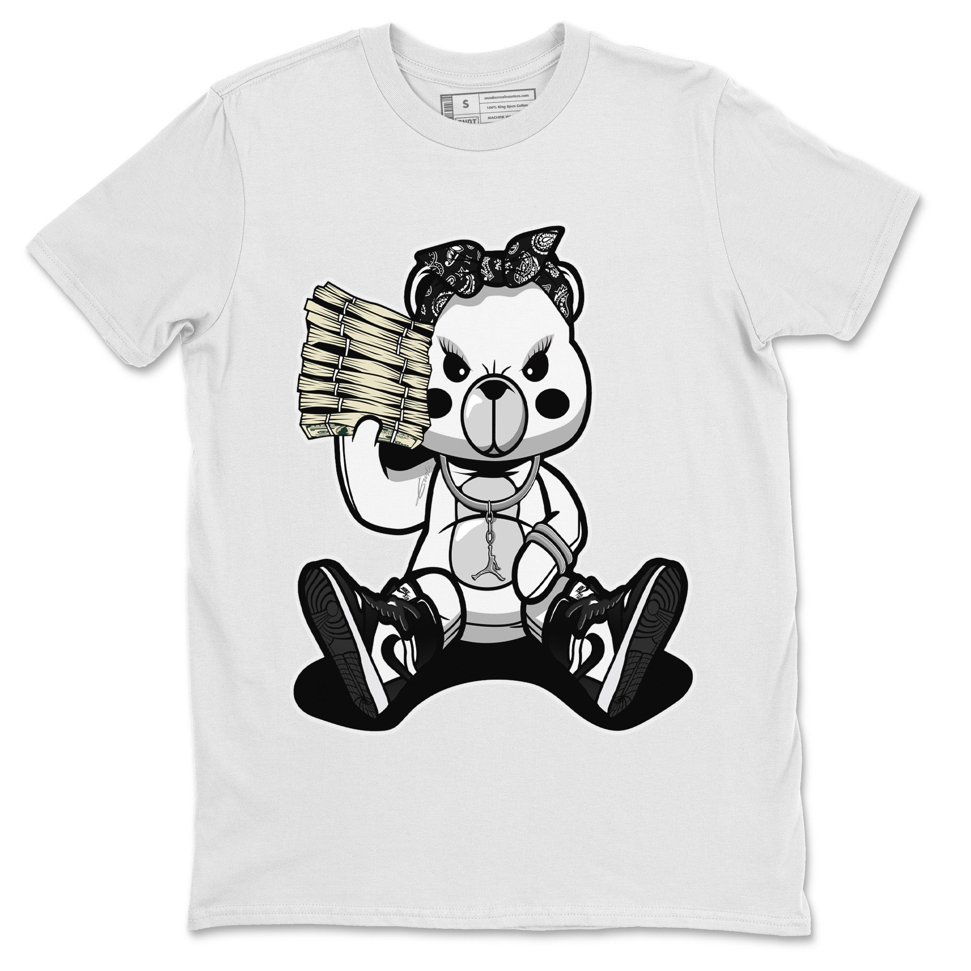 Bad Baby Bear Unisex Tops - Air Jordan 1 Black White