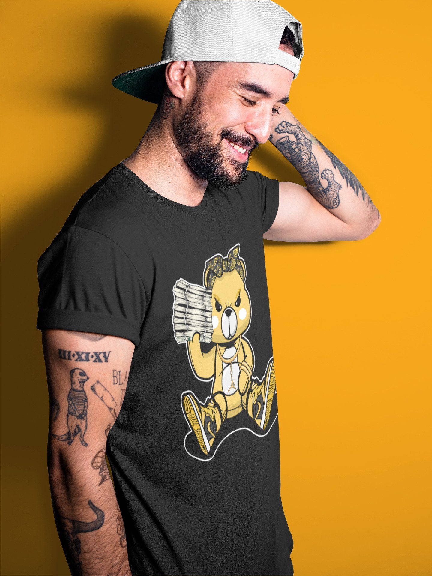 Bad Baby Bear Unisex Tops - Air Jordan 1 Pollen
