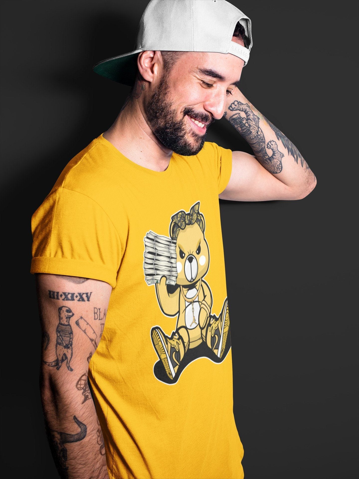 Bad Baby Bear Unisex Tops - Air Jordan 1 Pollen