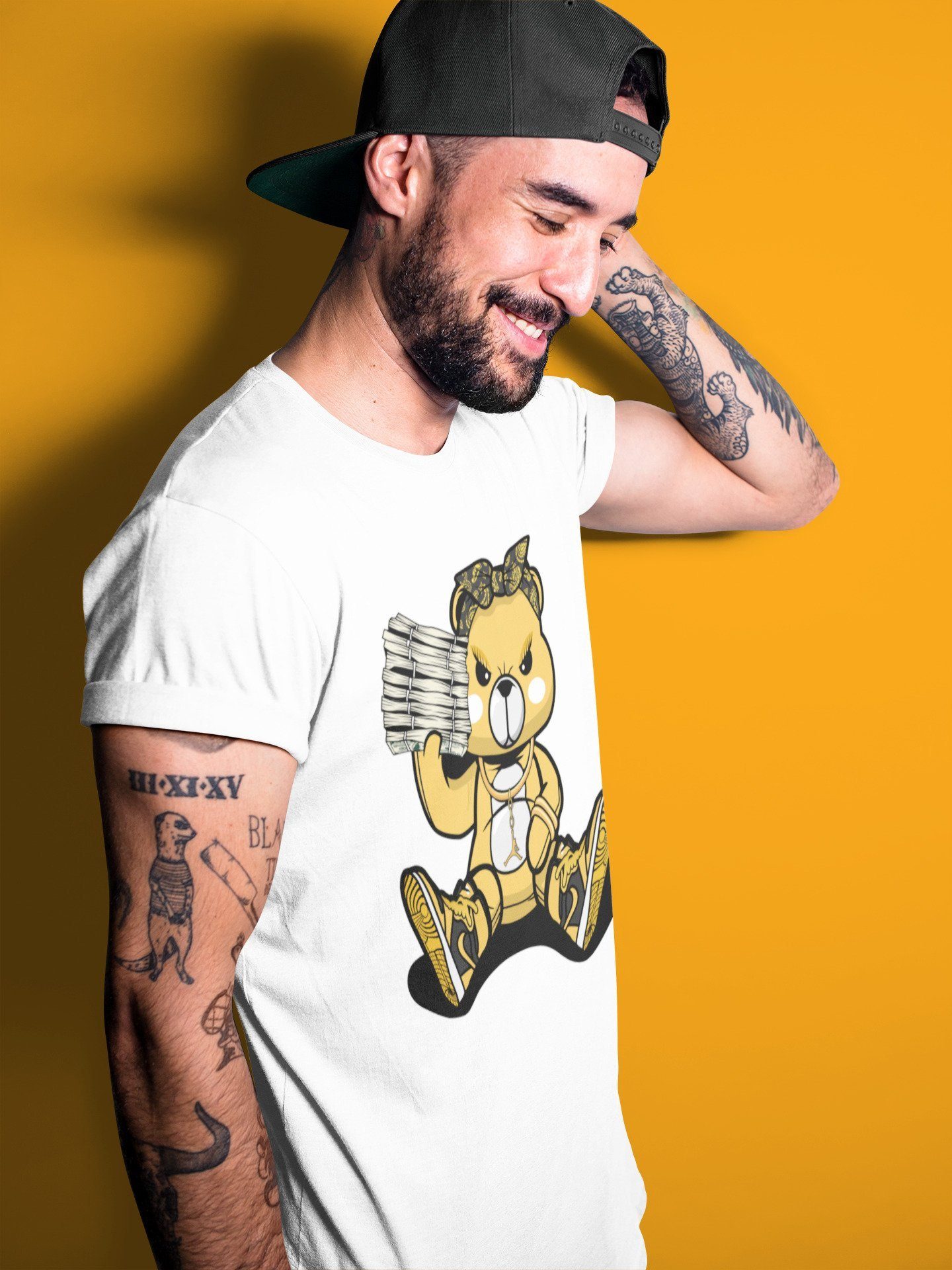 Bad Baby Bear Unisex Tops - Air Jordan 1 Pollen