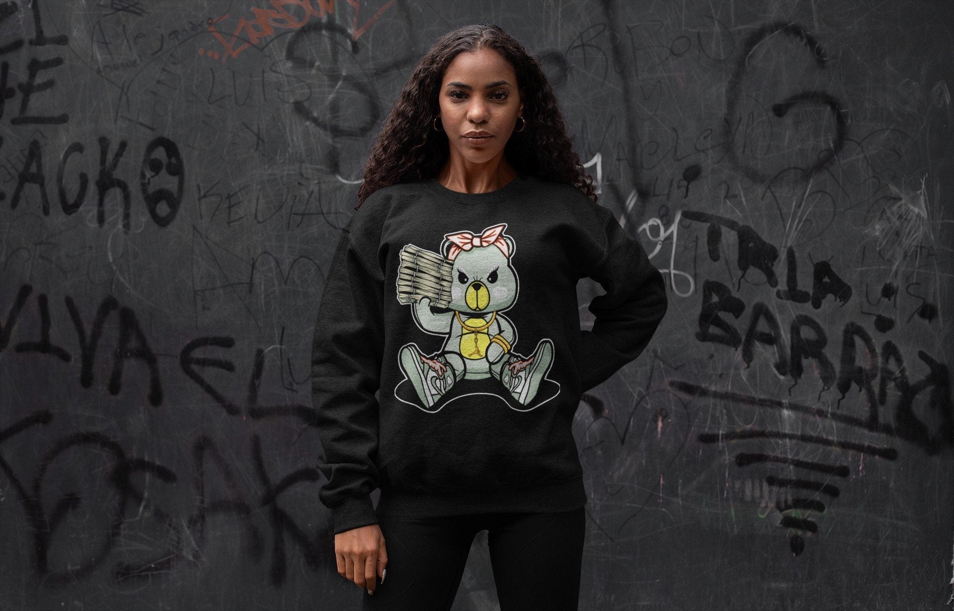 Bad Baby Bear Unisex Tops - Air Jordan 1 Seafoam