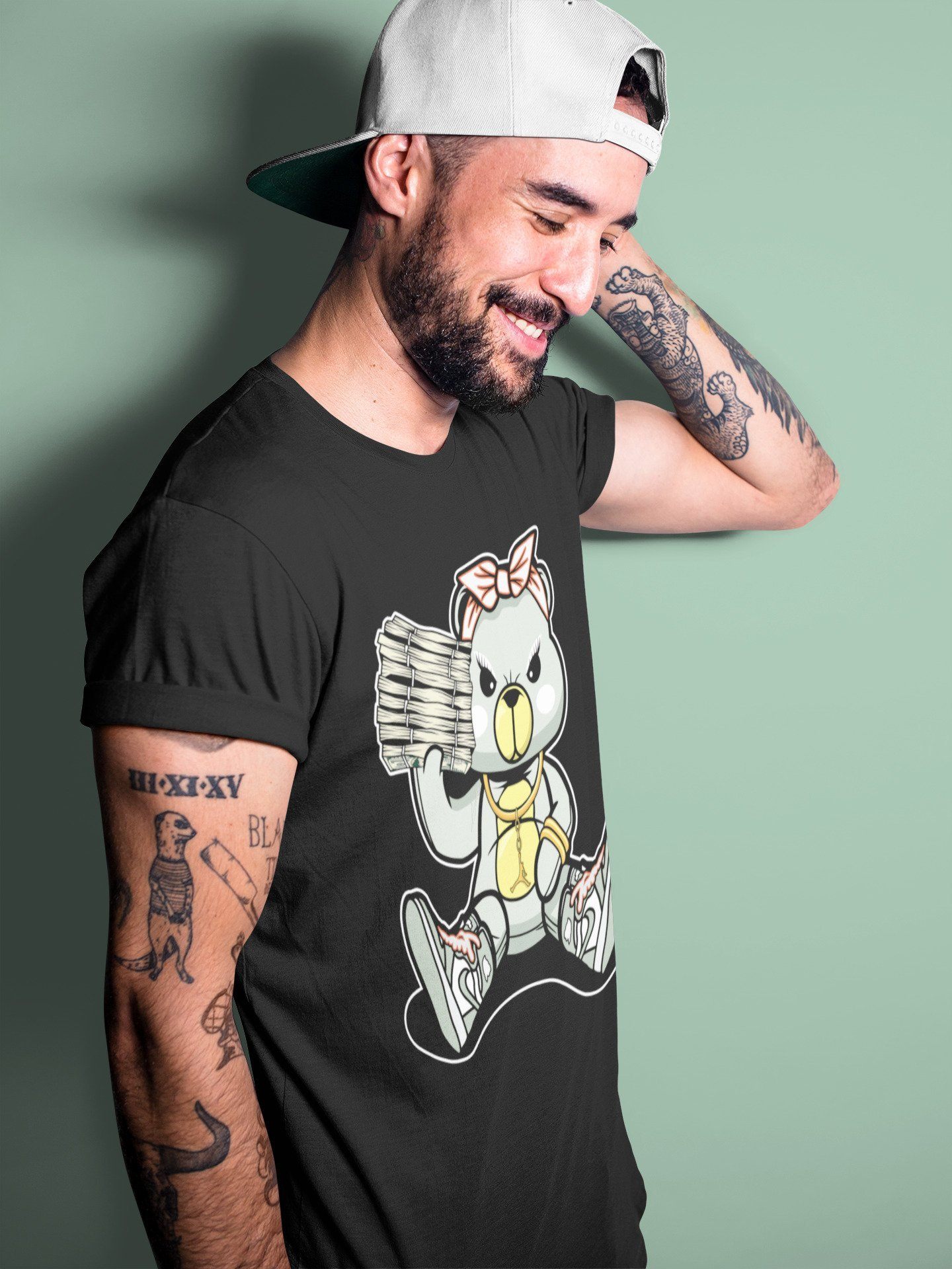 Bad Baby Bear Unisex Tops - Air Jordan 1 Seafoam