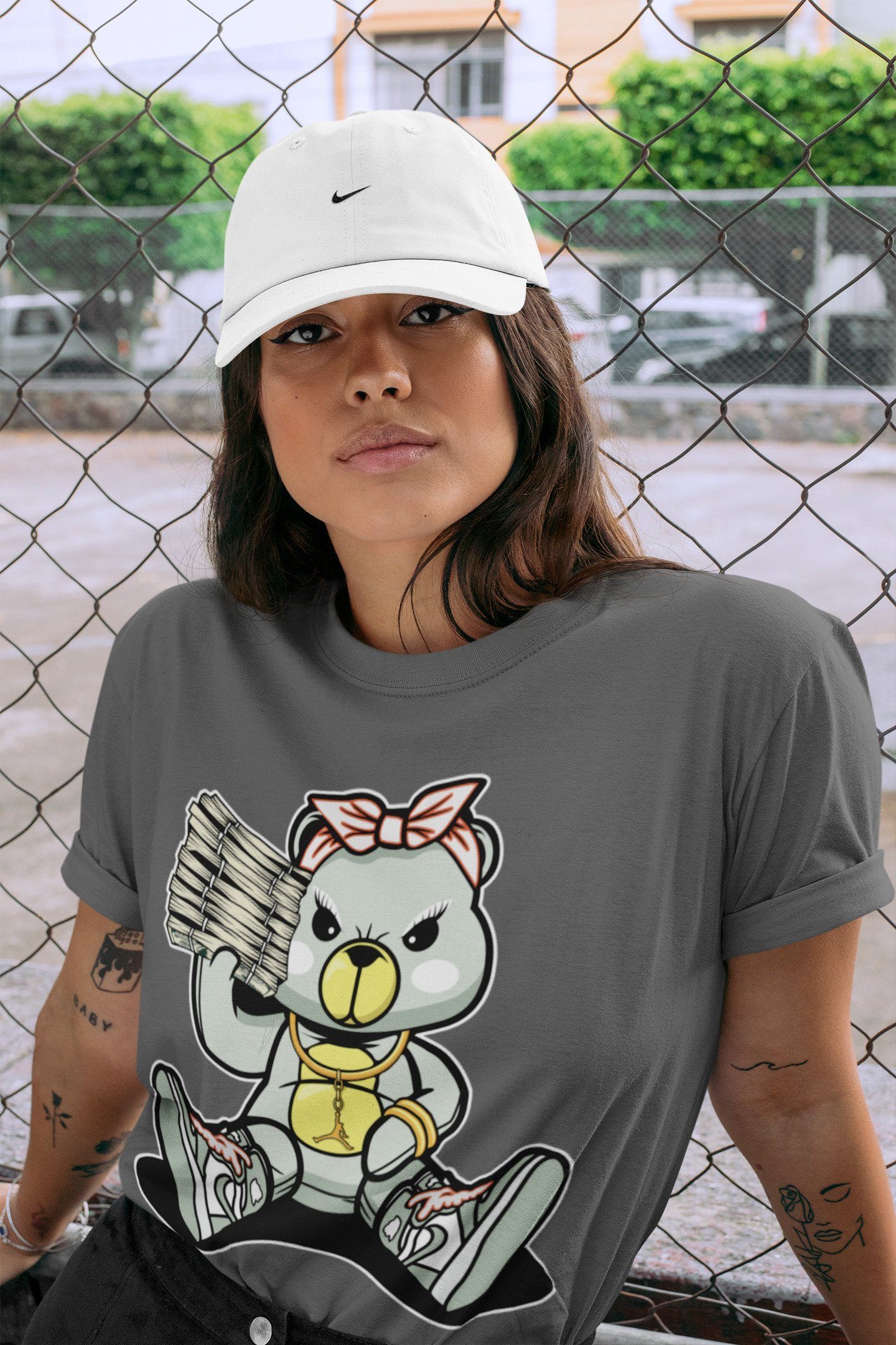 Bad Baby Bear Unisex Tops - Air Jordan 1 Seafoam