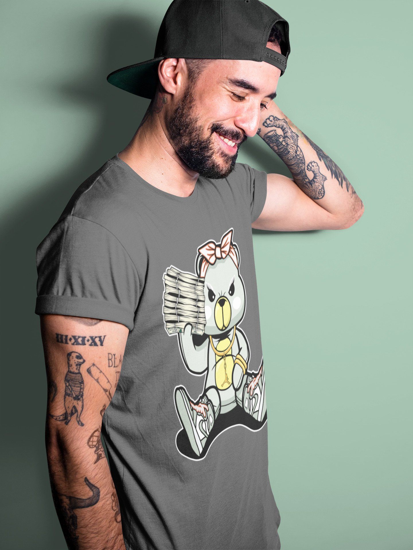 Bad Baby Bear Unisex Tops - Air Jordan 1 Seafoam