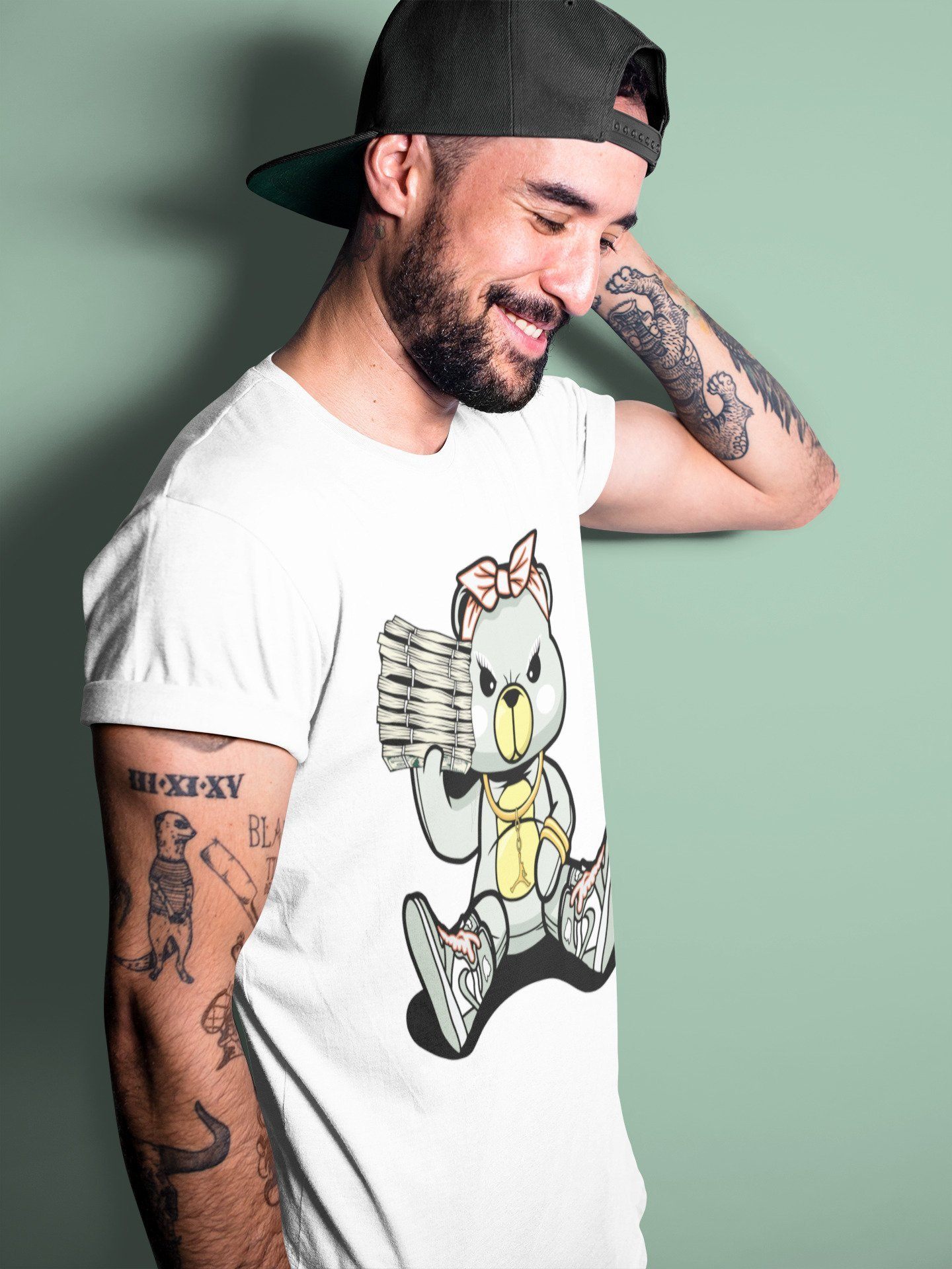 Bad Baby Bear Unisex Tops - Air Jordan 1 Seafoam