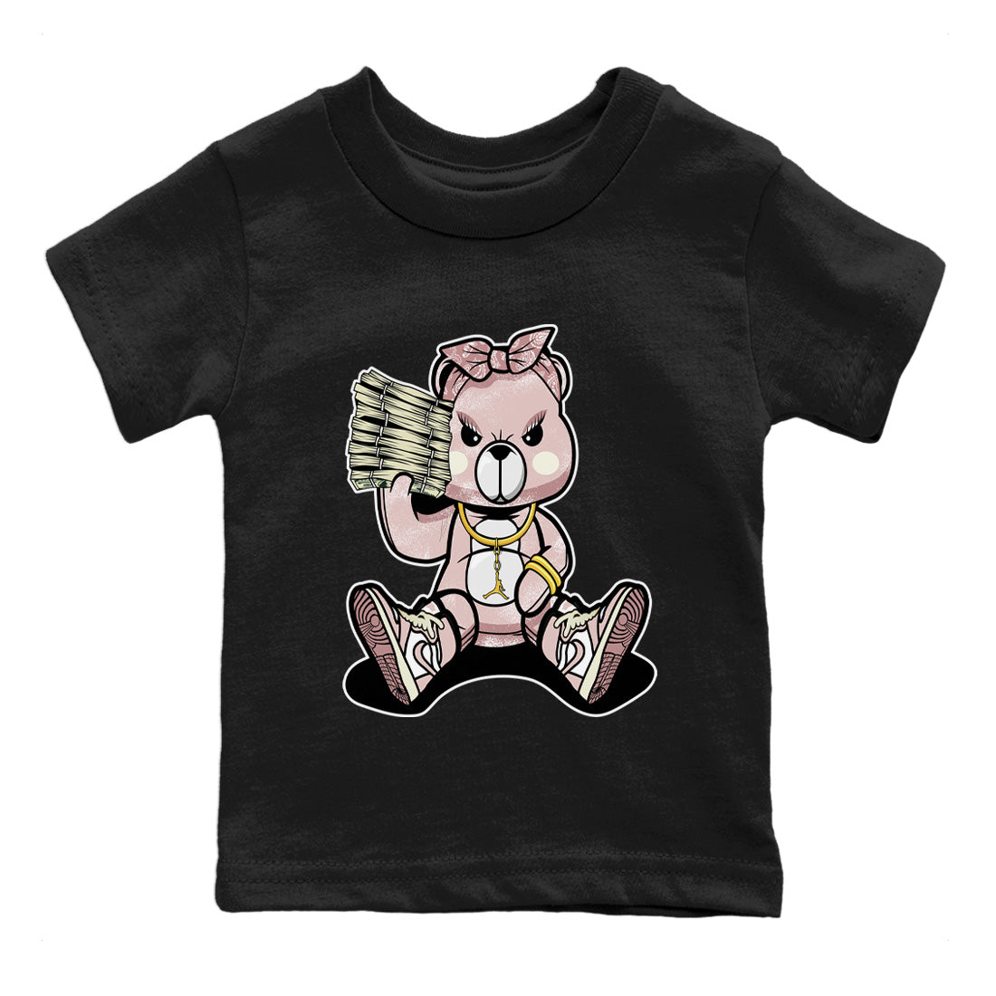 Bad Baby Bear Kids Tops - Air Jordan 1 Washed Pink