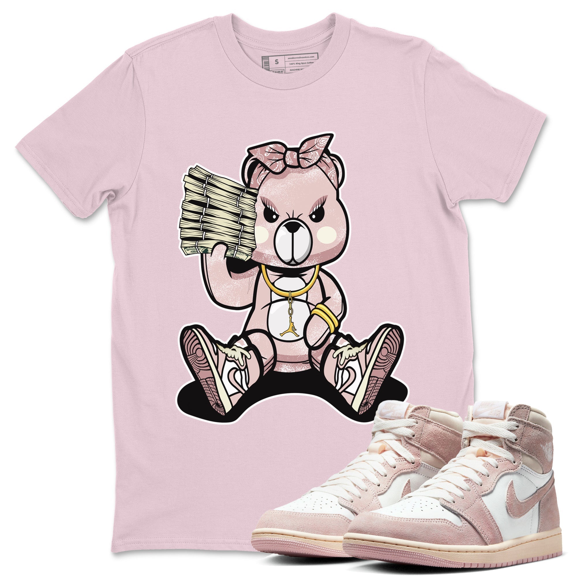 Bad Baby Bear Unisex Tops - Air Jordan 1 Washed Pink