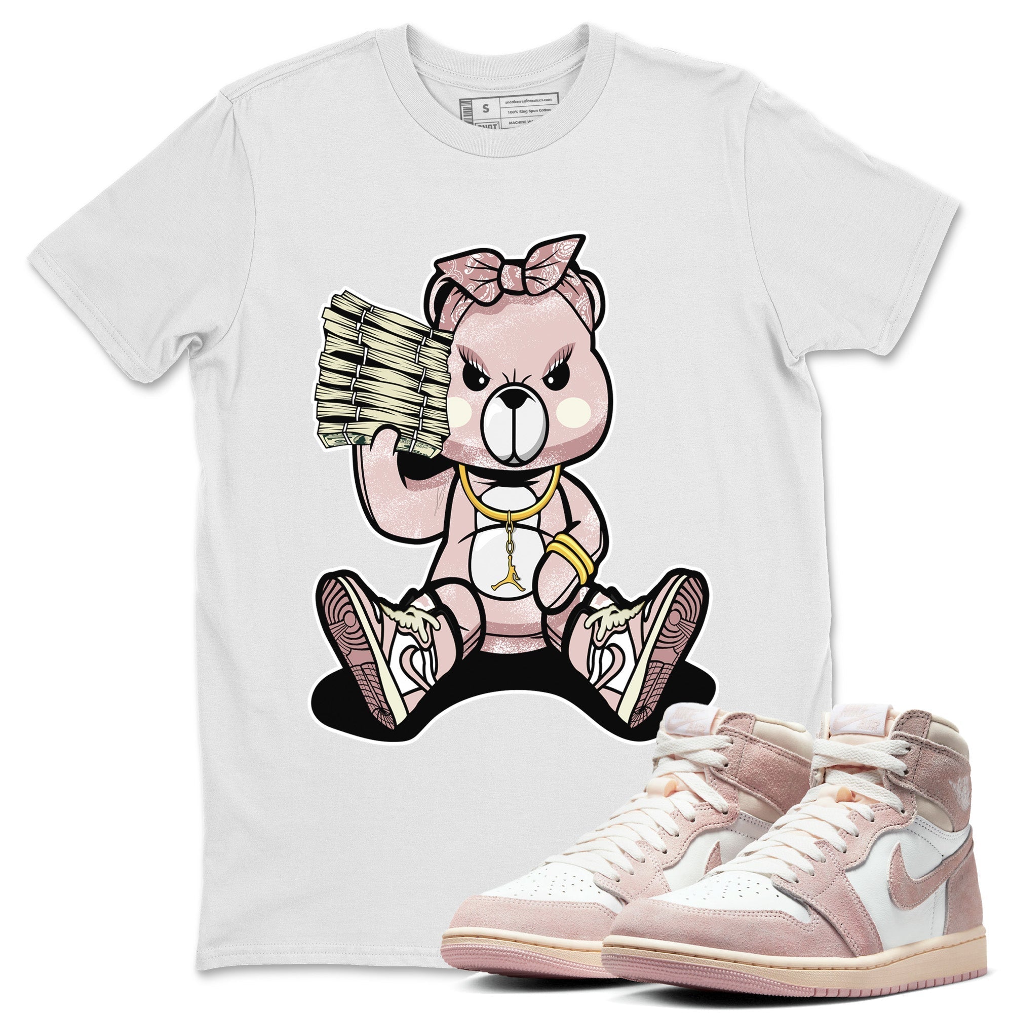 Bad Baby Bear Unisex Tops - Air Jordan 1 Washed Pink