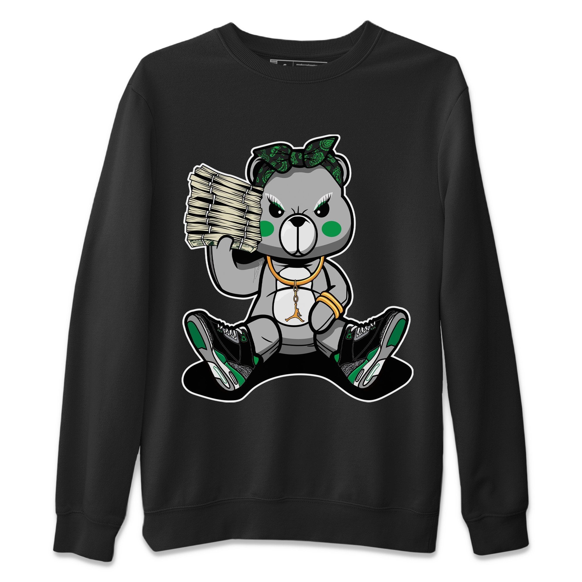 Bad Baby Bear Unisex Tops - Air Jordan 3 Pine Green