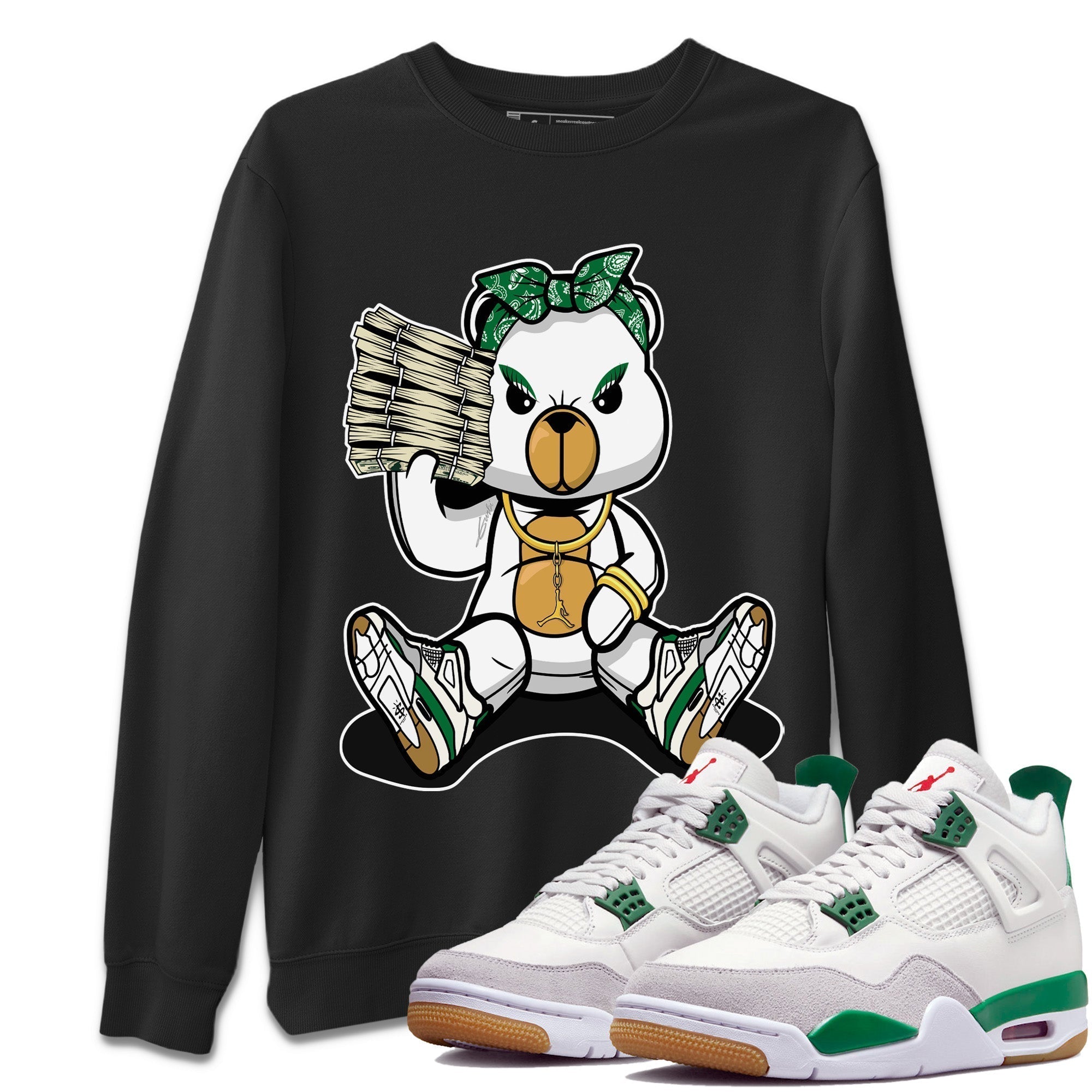Bad Baby Bear Unisex Tops - Air Jordan 4 Pine Green SB