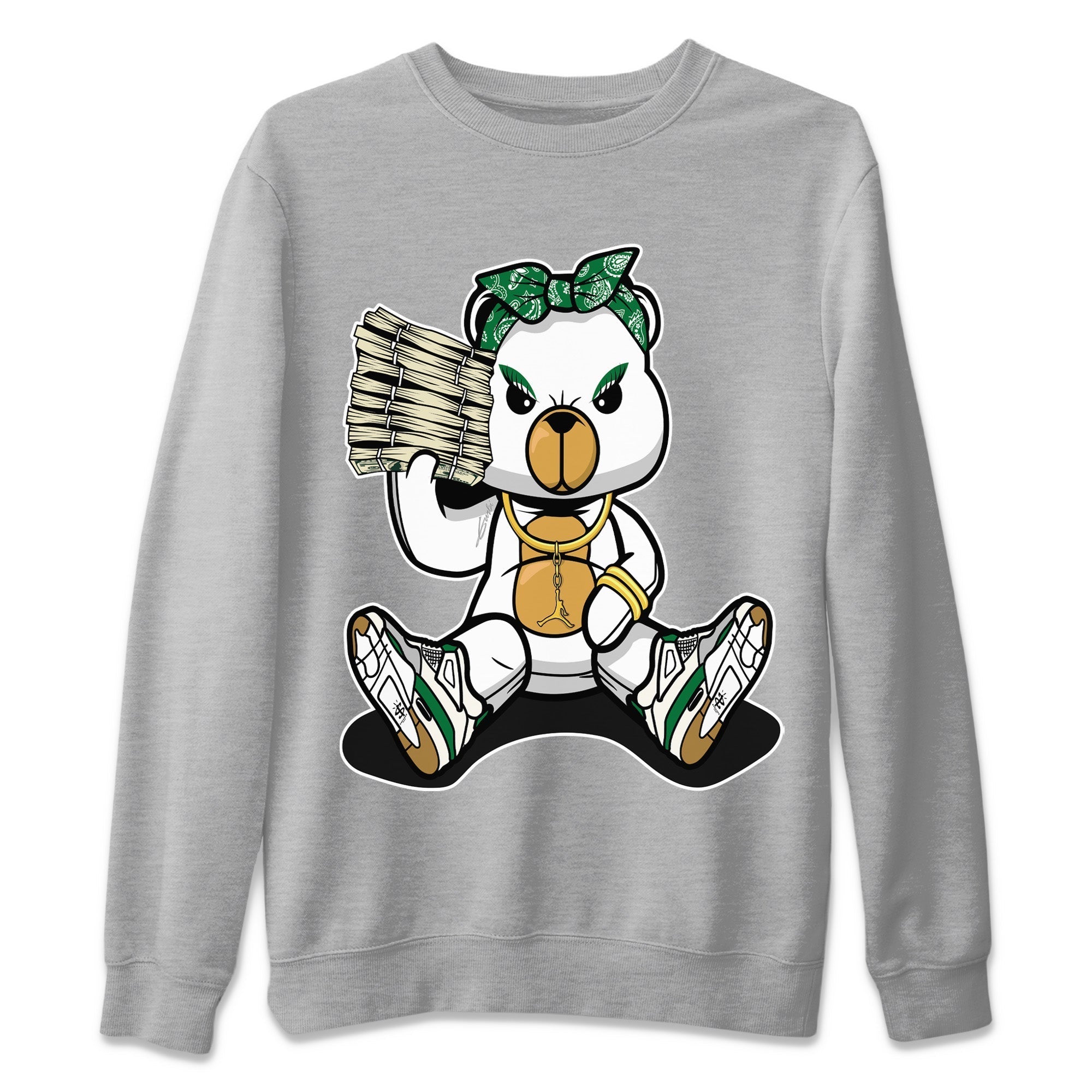 Bad Baby Bear Unisex Tops - Air Jordan 4 Pine Green