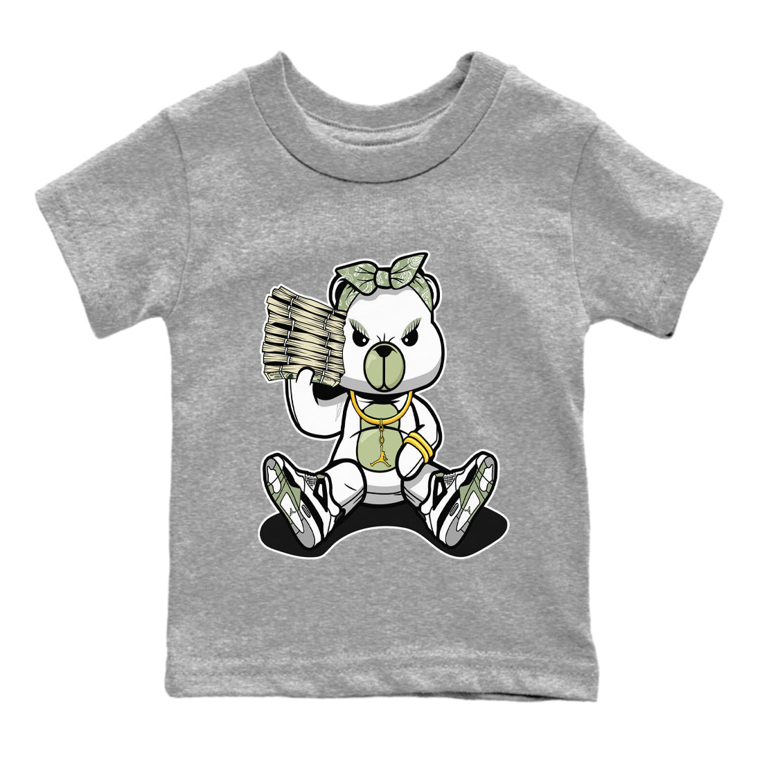 Bad Baby Bear Kids Tops - Air Jordan 4 Seafoam