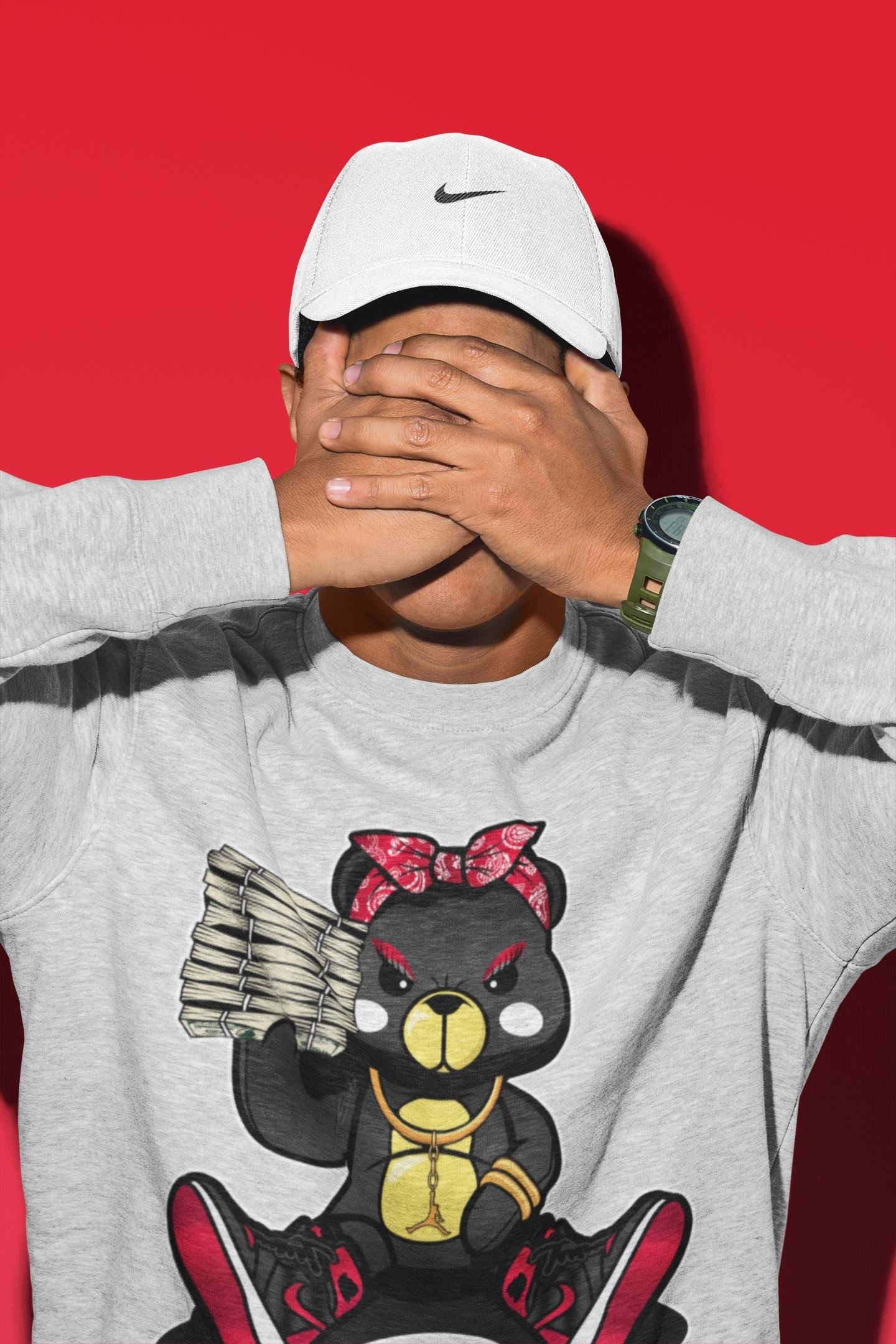 Bad Baby Bear Unisex Tops - Air Jordan 1 Bred Patent