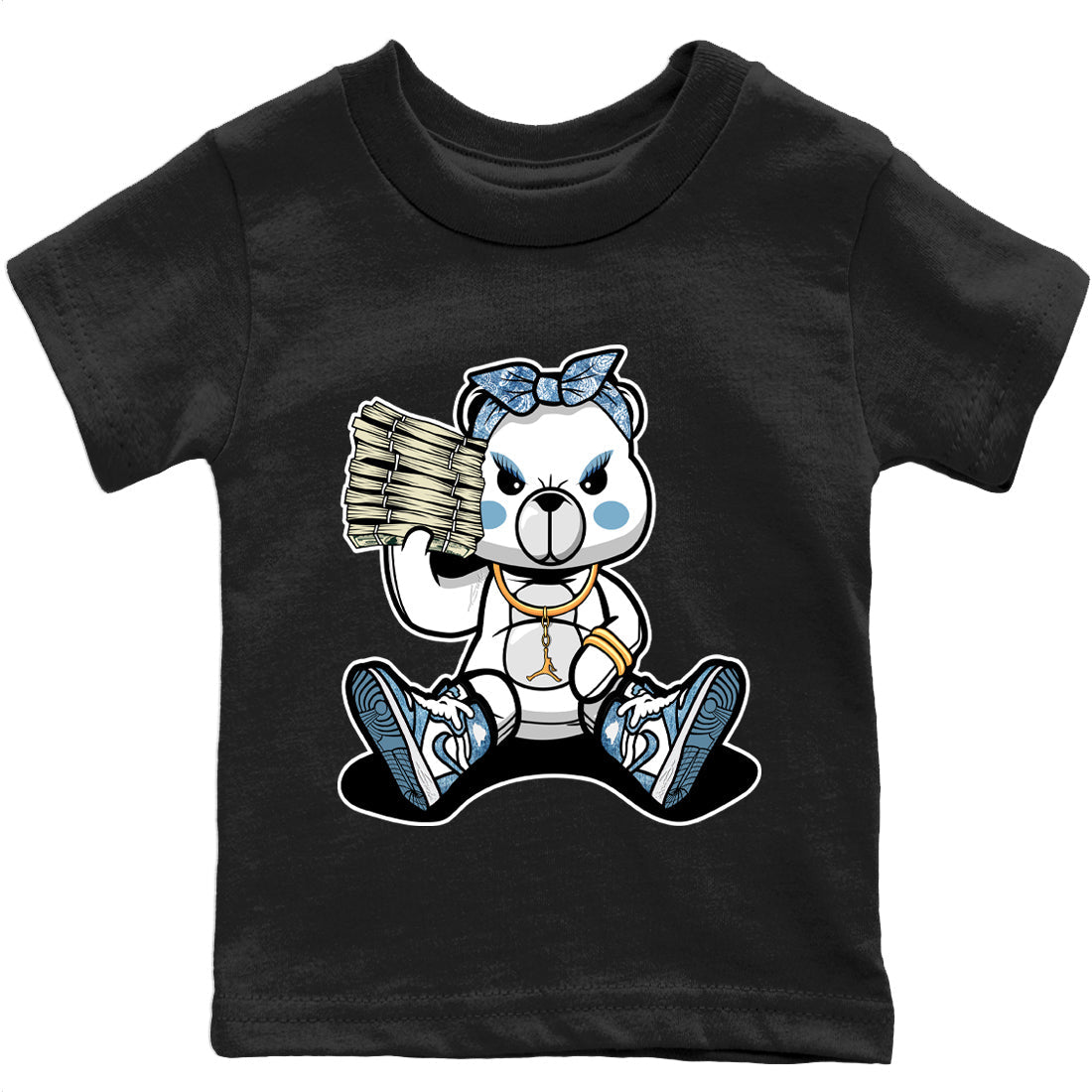 Bad Baby Bear Kids Tops - Air Jordan 1 Denim