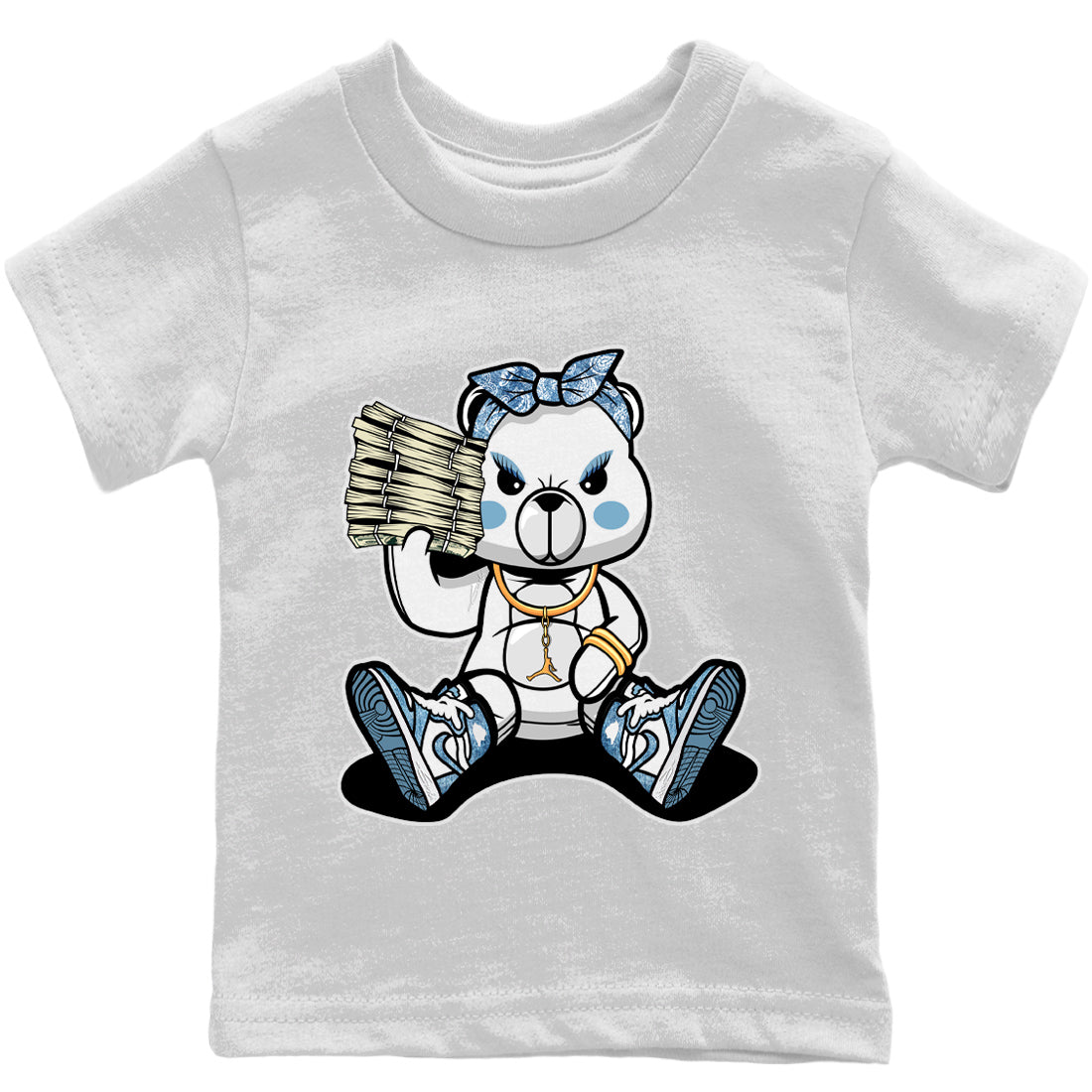 Bad Baby Bear Kids Tops - Air Jordan 1 Denim