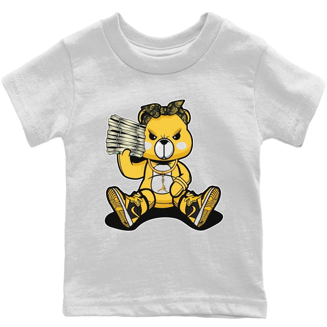 Bad Baby Bear Kids Tops - Air Jordan 1 Pollen