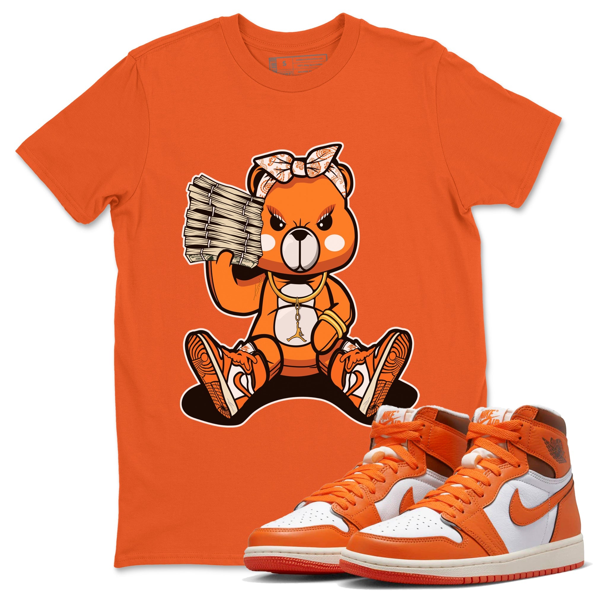 Bad Baby Bear Unisex Tops - Air Jordan 1 Starfish