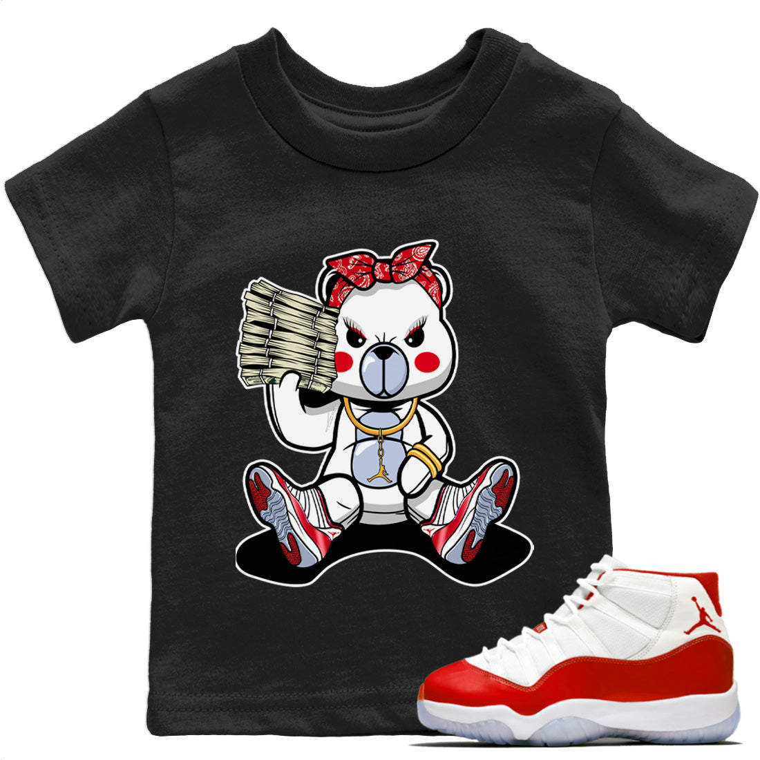 Bad Baby Bear Kids Tops - Air Jordan 11 Cherry