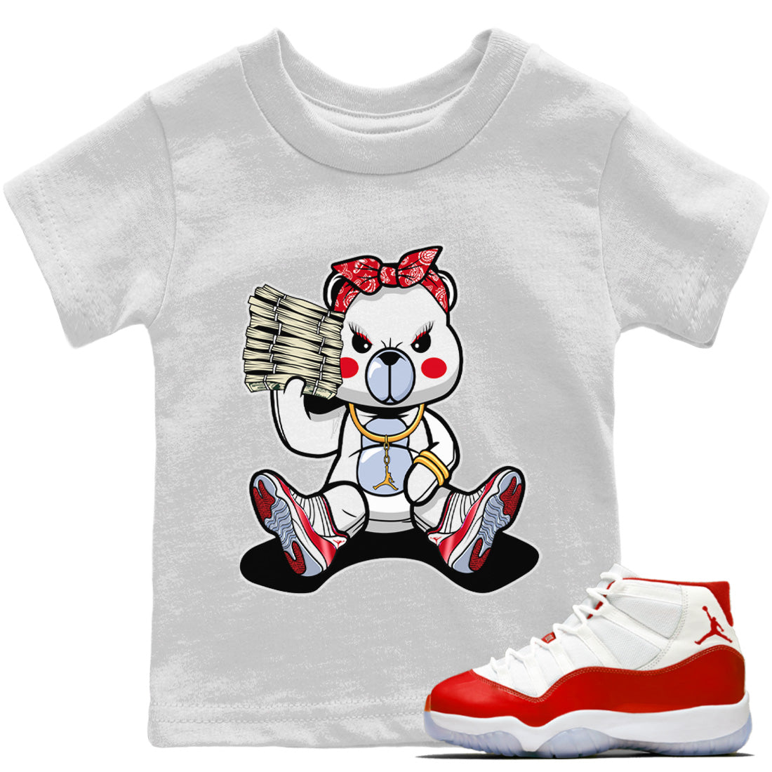 Bad Baby Bear Kids Tops - Air Jordan 11 Cherry
