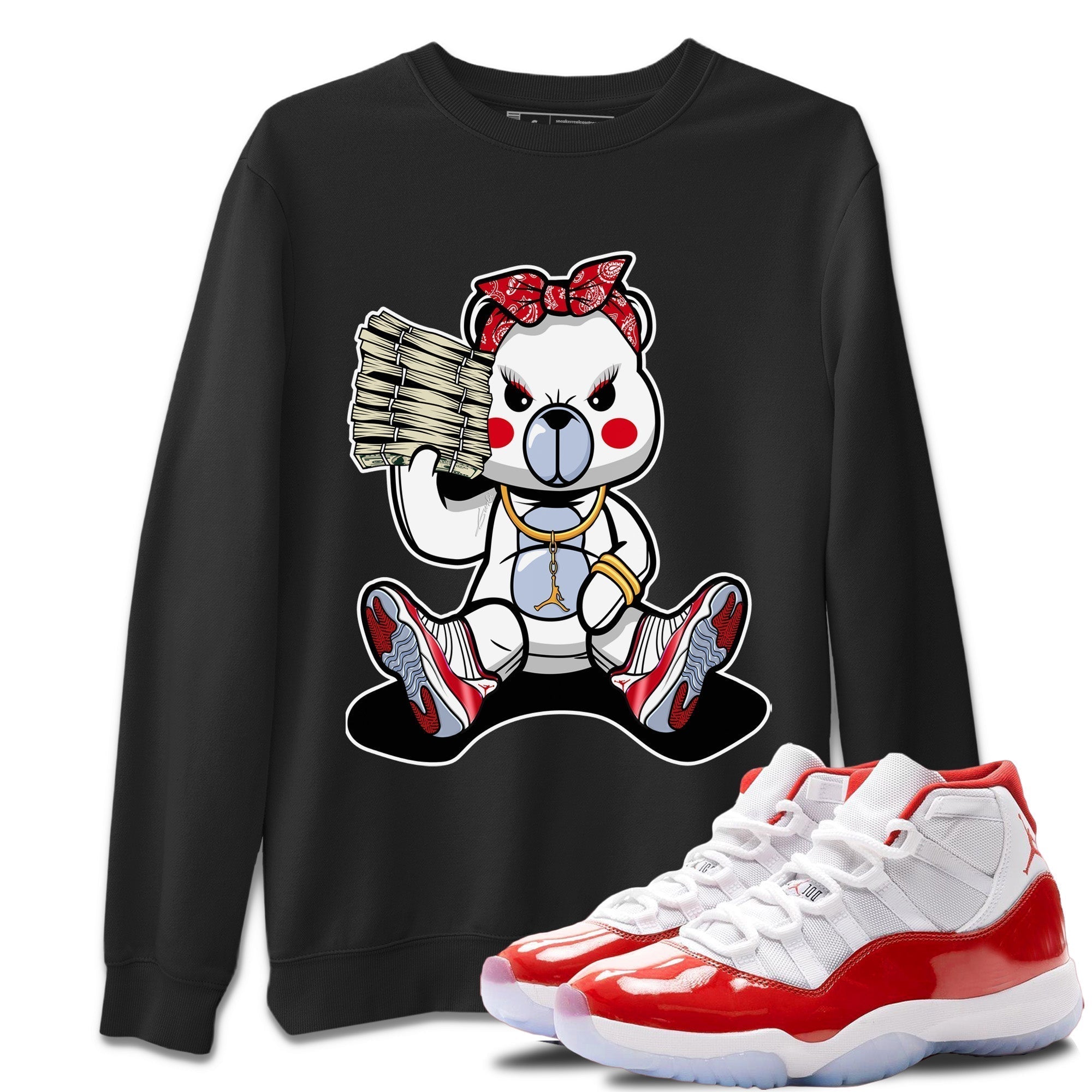 Bad Baby Bear Unisex Tops - Air Jordan 11 Cherry