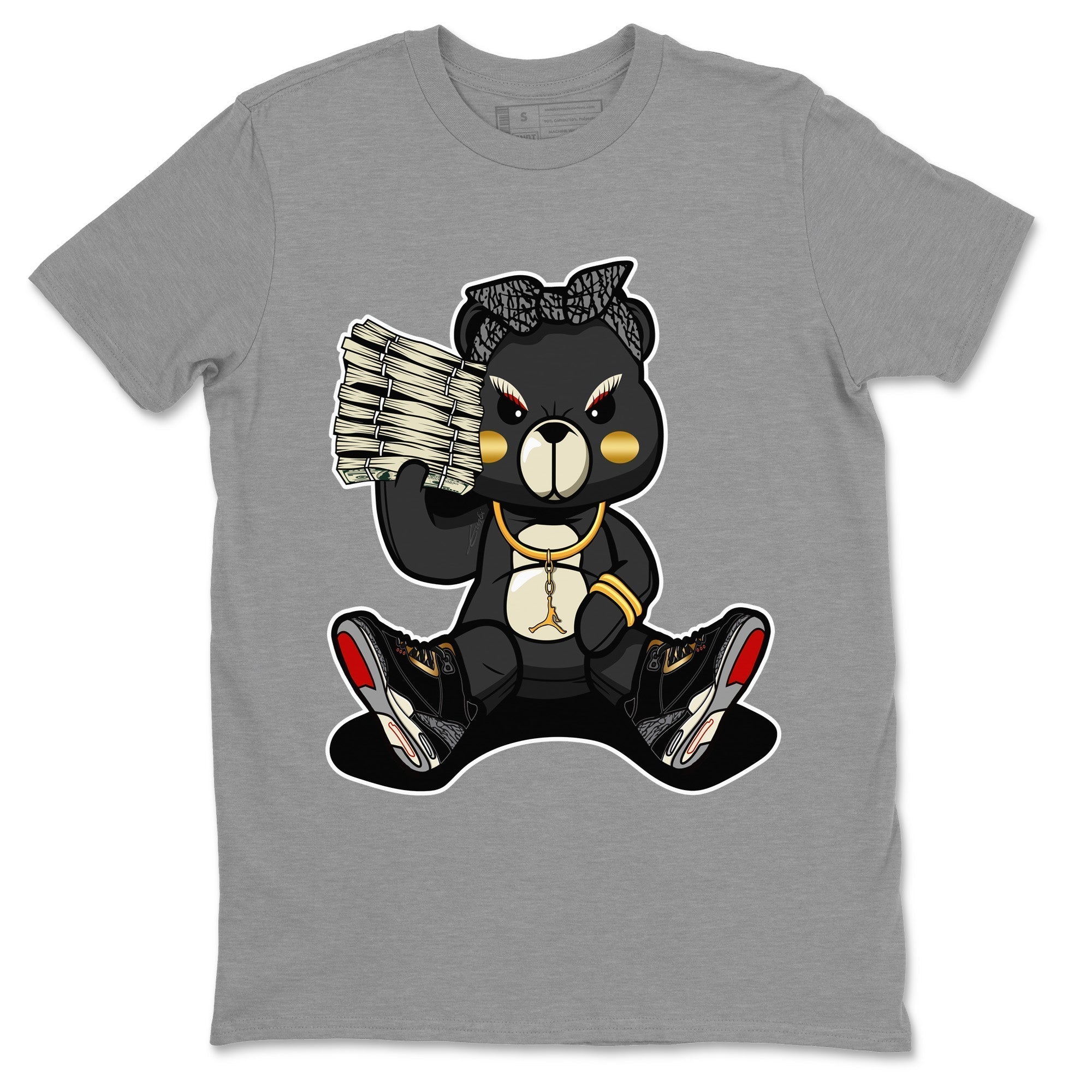 Bad Baby Bear Unisex Tops - Air Jordan 3 Black Gold