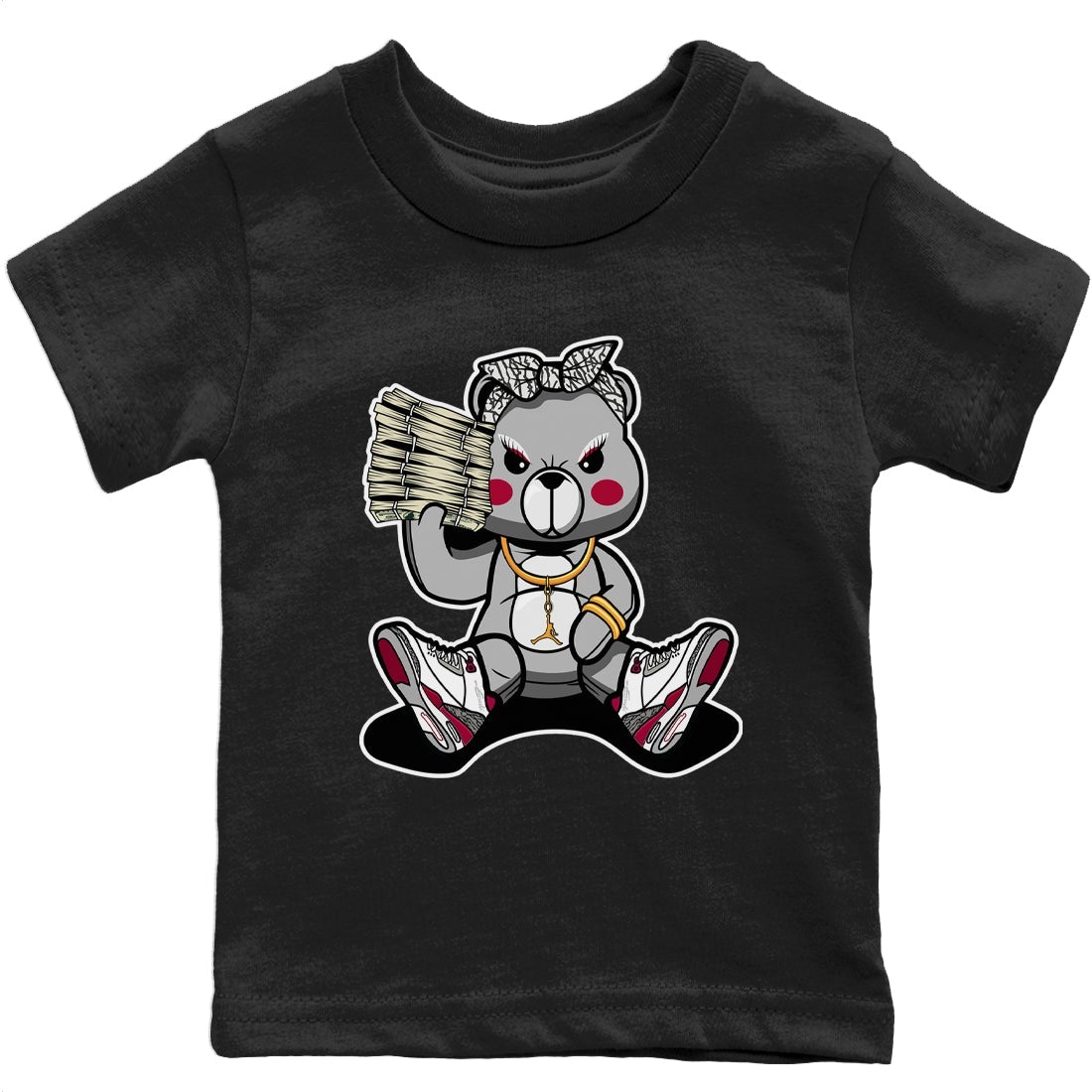 Bad Baby Bear Kids Tops - Air Jordan 3 Cardinal