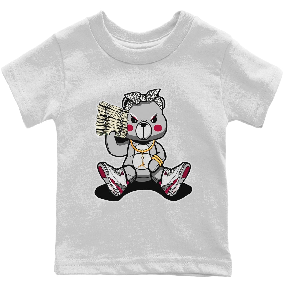 Bad Baby Bear Kids Tops - Air Jordan 3 Cardinal