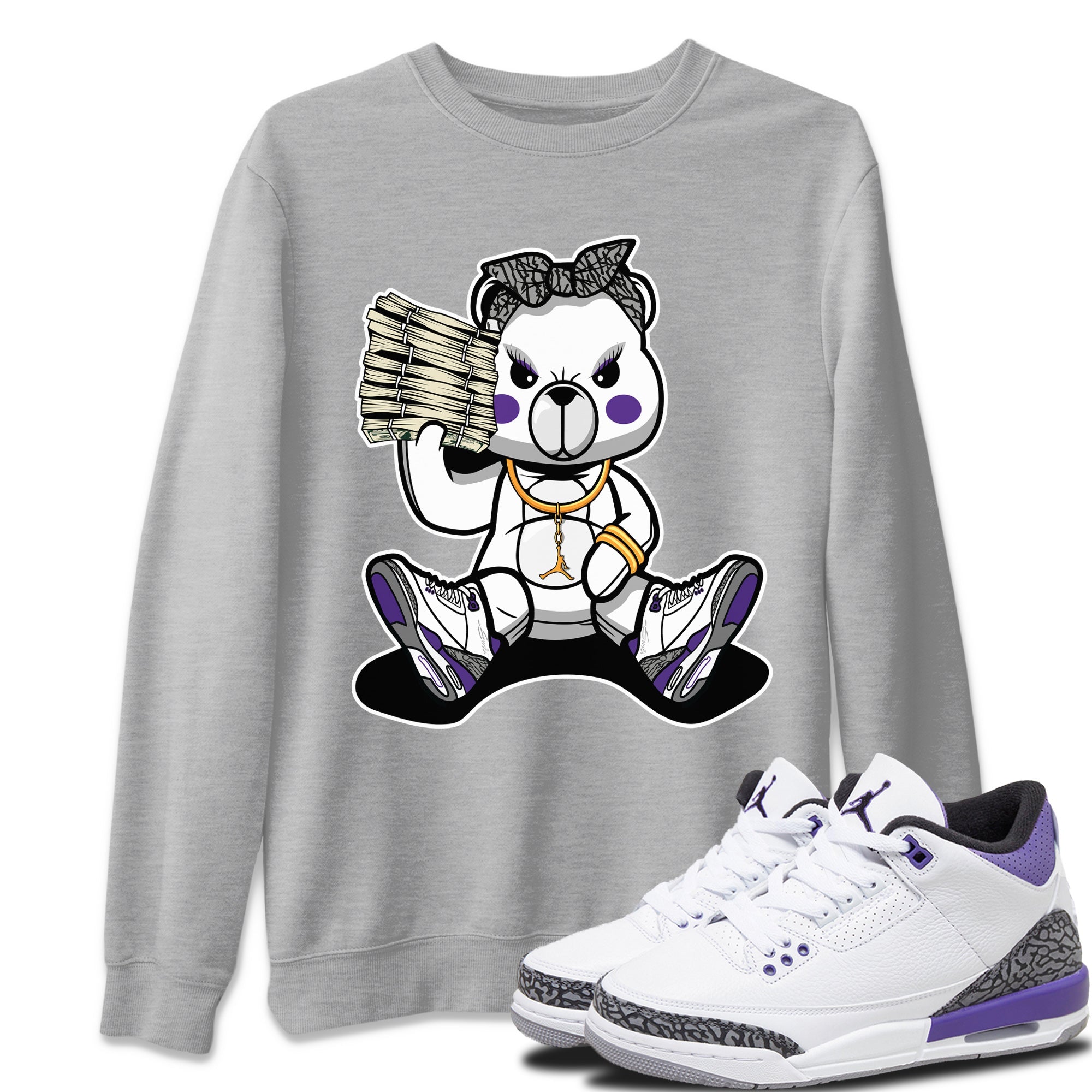 Bad Baby Bear Unisex Tops - Air Jordan 3 Dark Iris