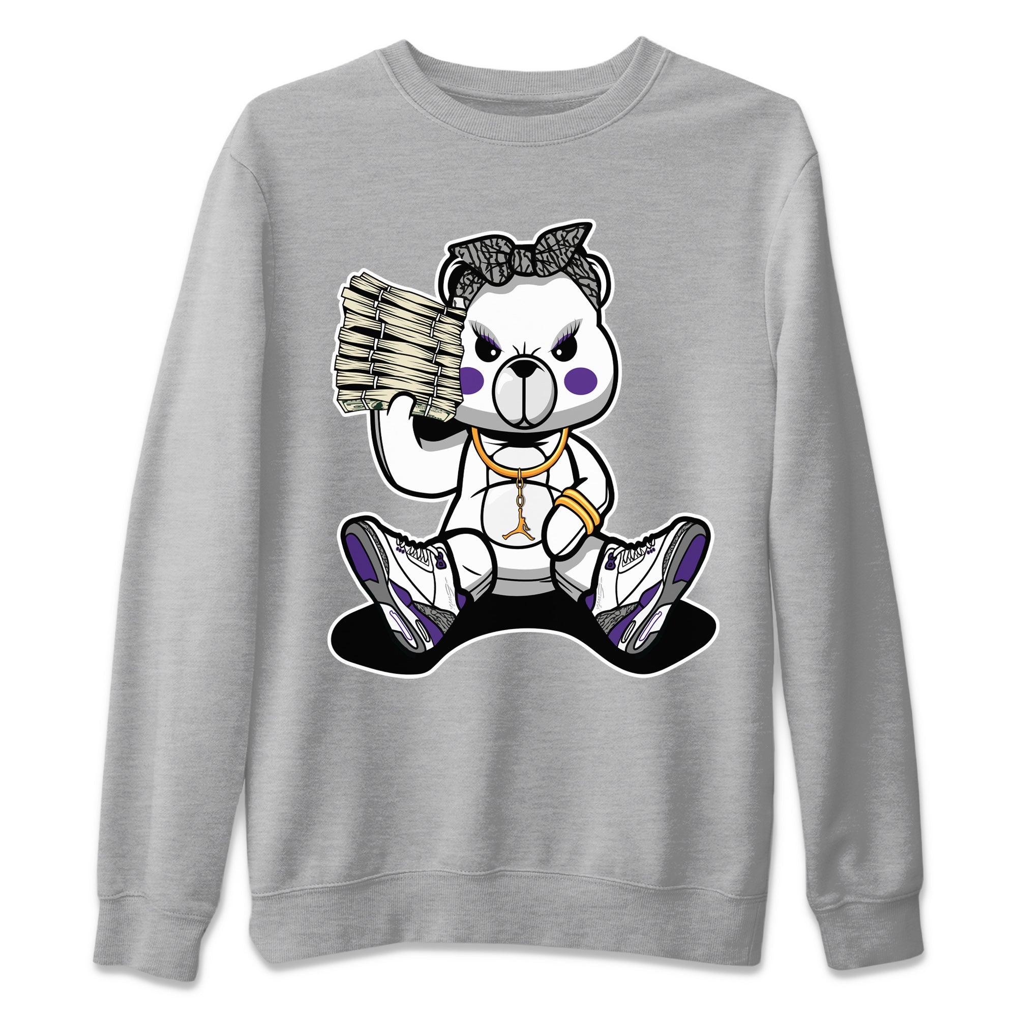 Bad Baby Bear Unisex Tops - Air Jordan 3 Dark Iris