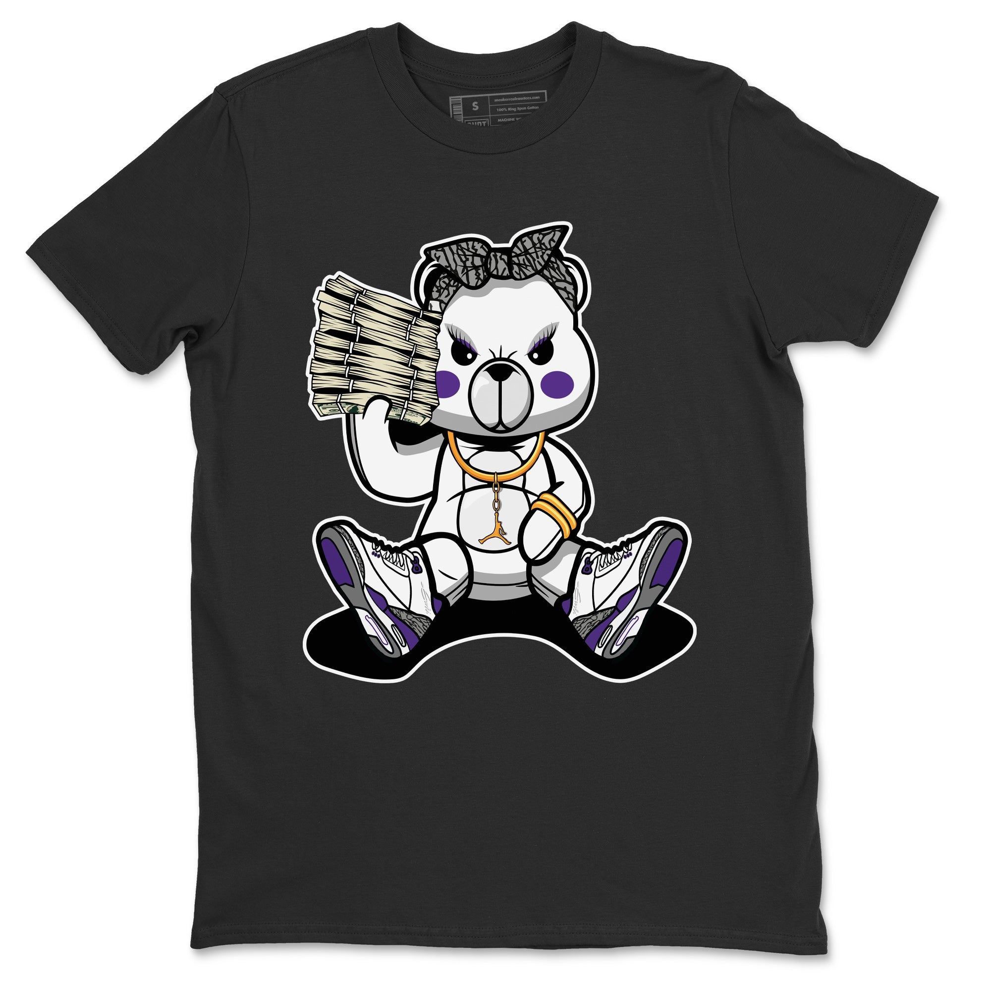 Bad Baby Bear Unisex Tops - Air Jordan 3 Dark Iris