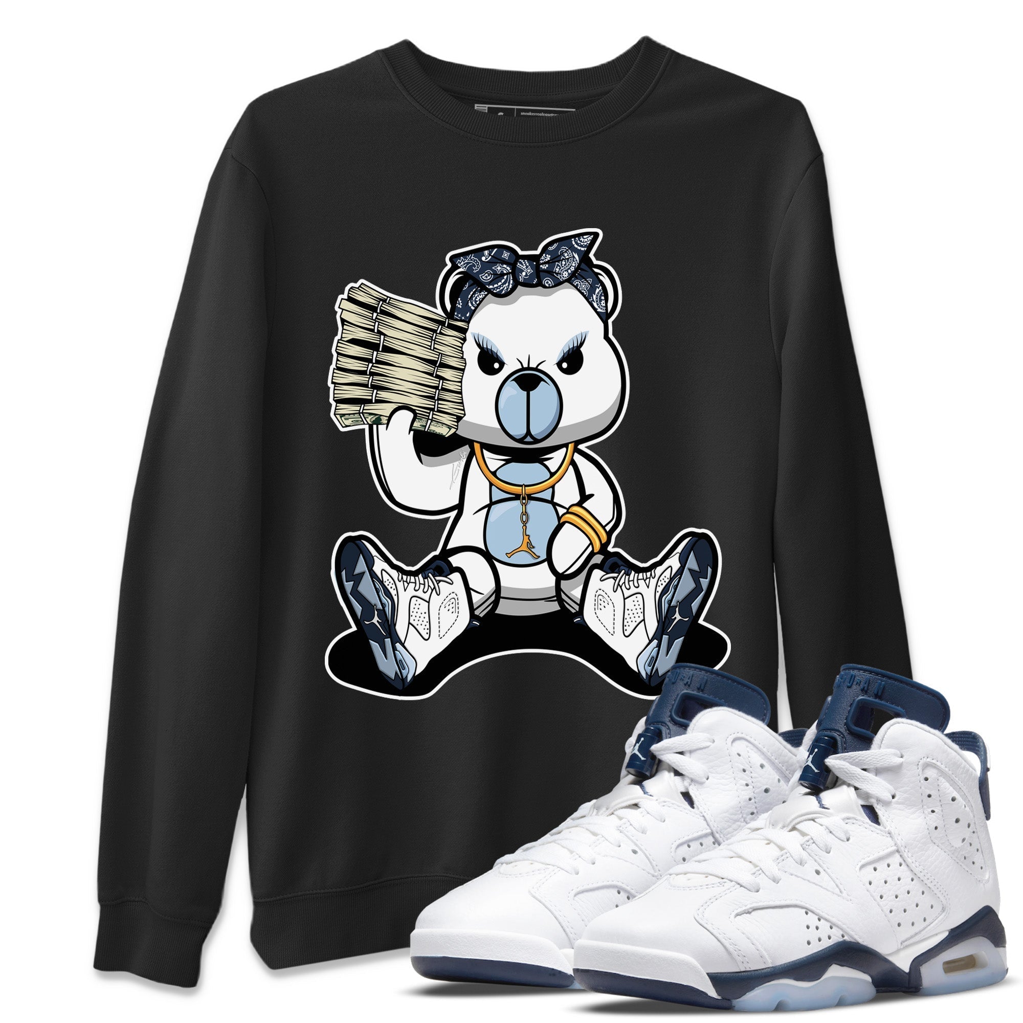 Bad Baby Bear Unisex Tops - Air Jordan 6 Midnight Navy