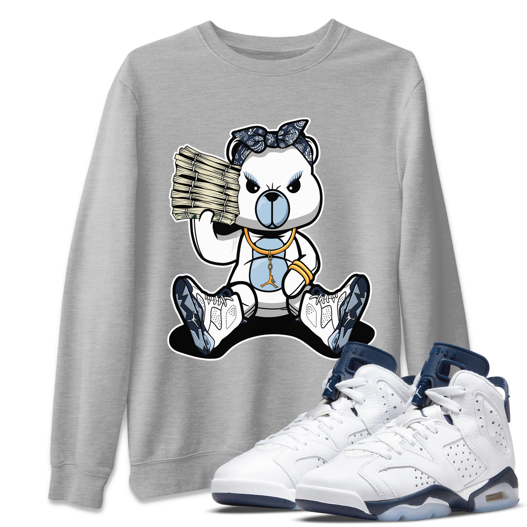 Bad Baby Bear Unisex Tops - Air Jordan 6 Midnight Navy