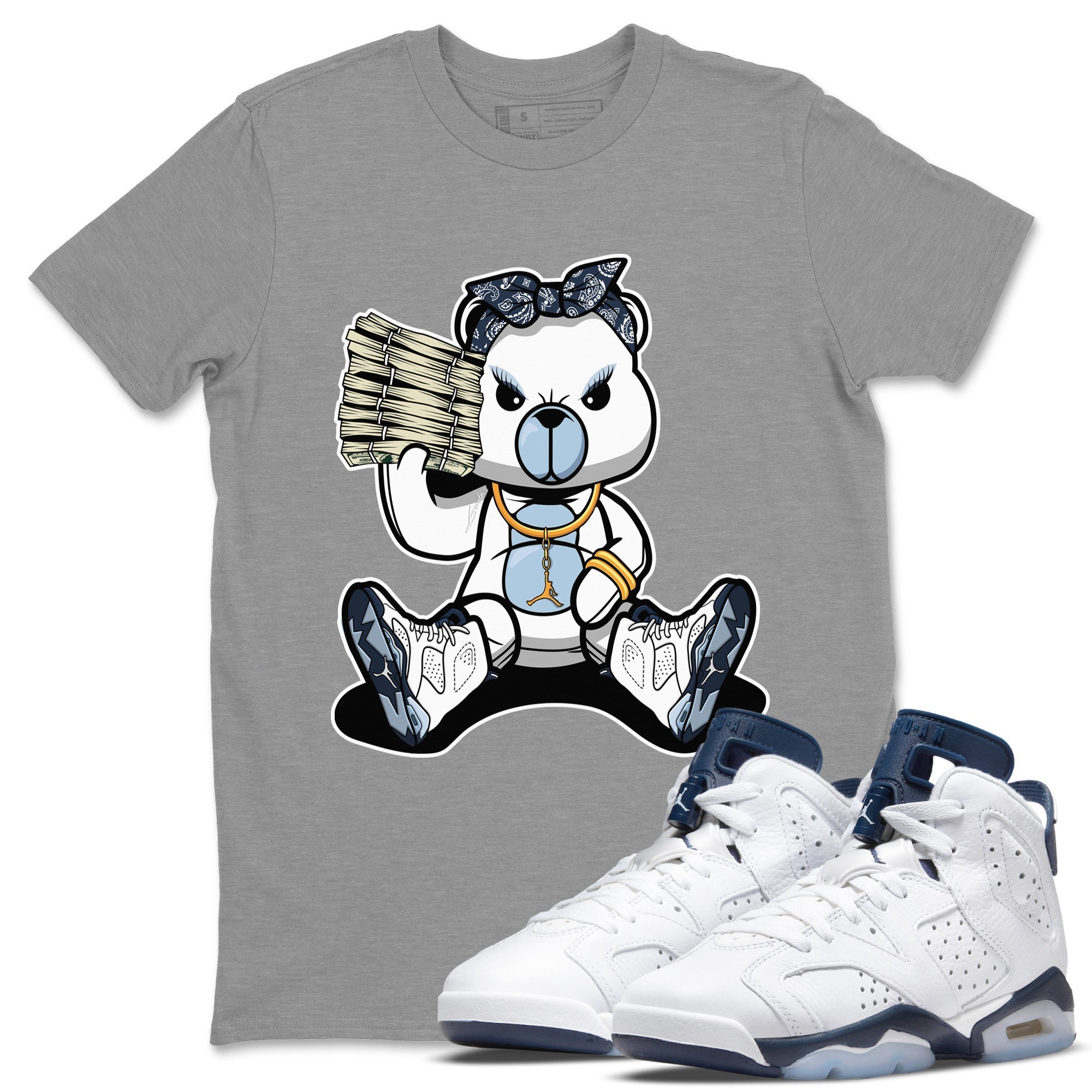 Bad Baby Bear Unisex Tops - Air Jordan 6 Midnight Navy