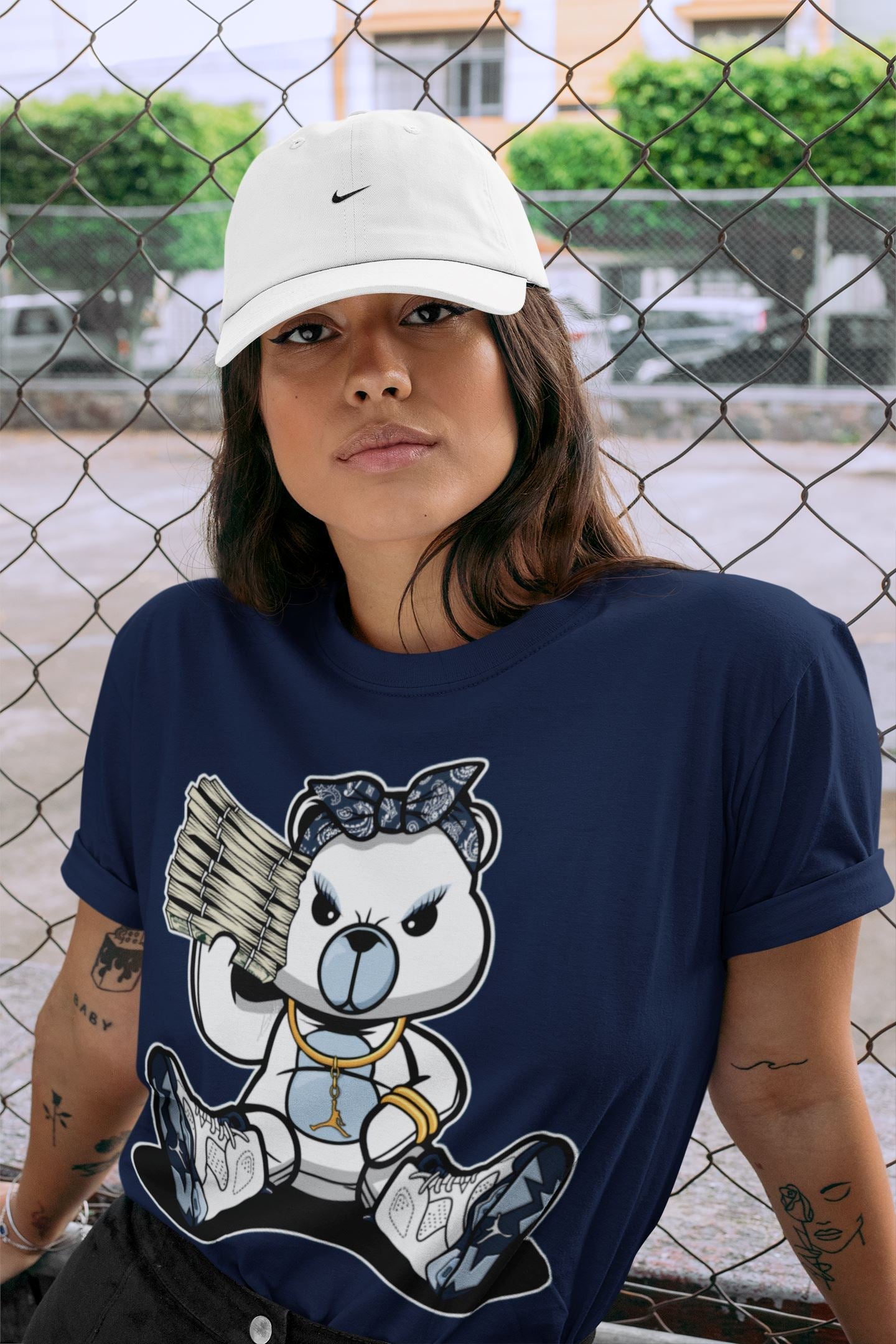 Bad Baby Bear Unisex Tops - Air Jordan 6 Midnight Navy